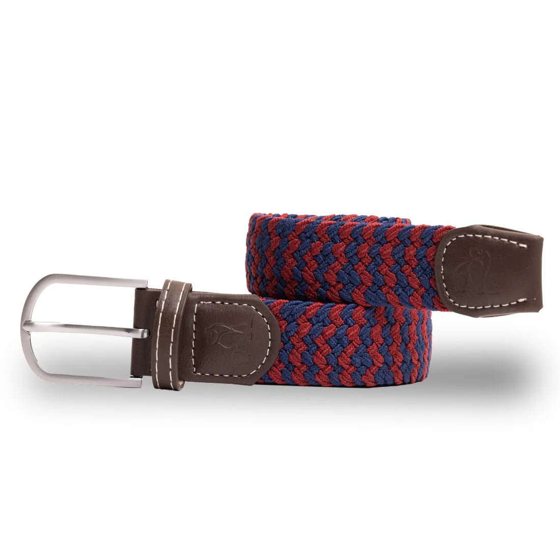 Burgundy Zigzag Woven Belt - L