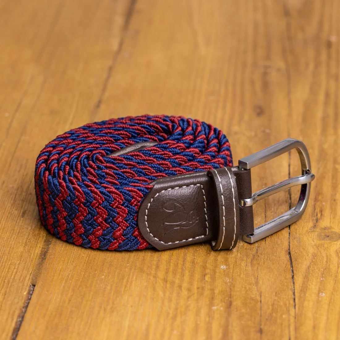 Burgundy Zigzag Woven Belt - L