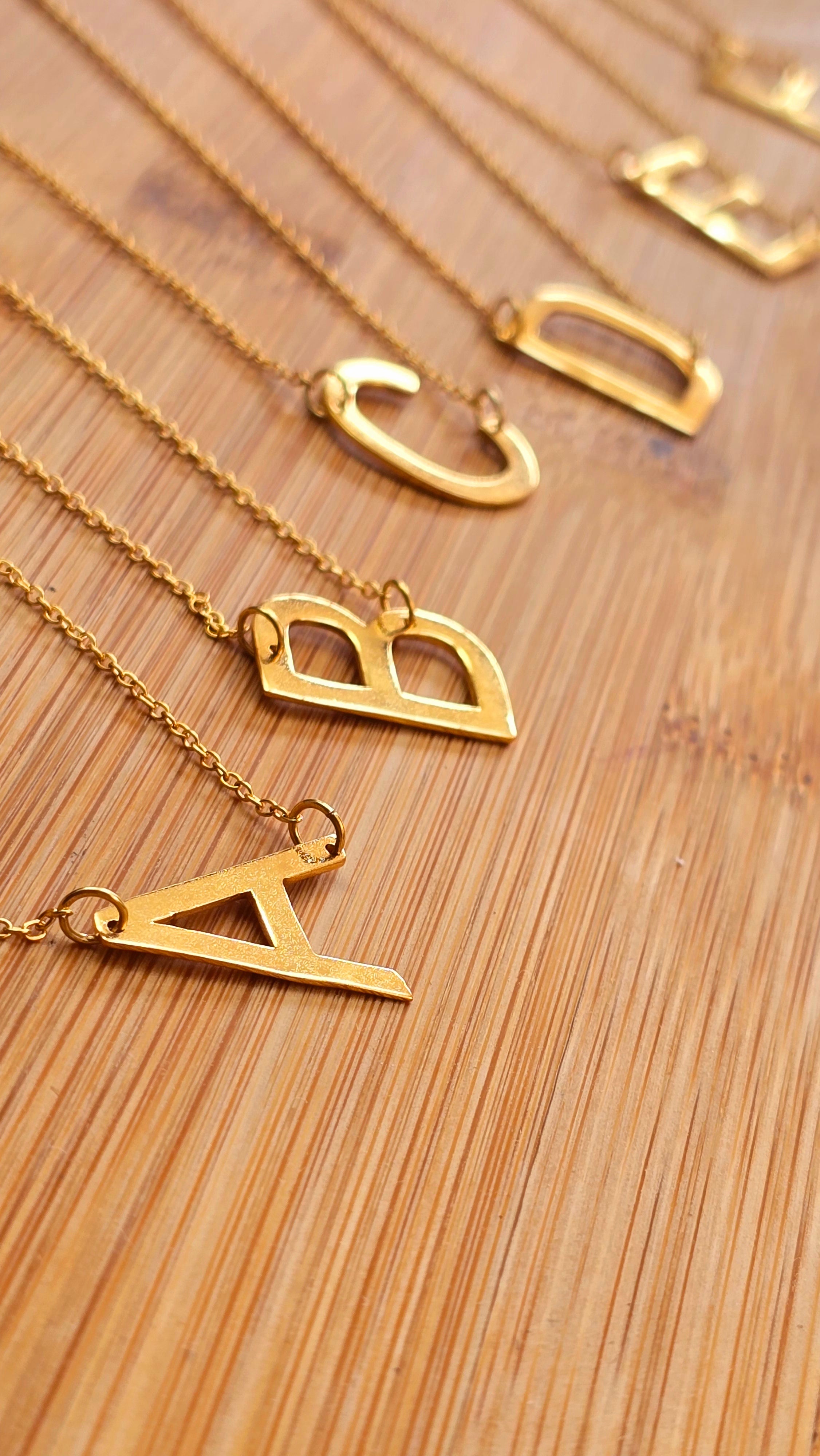 Sterling Silver Gold Plated Initial Necklace