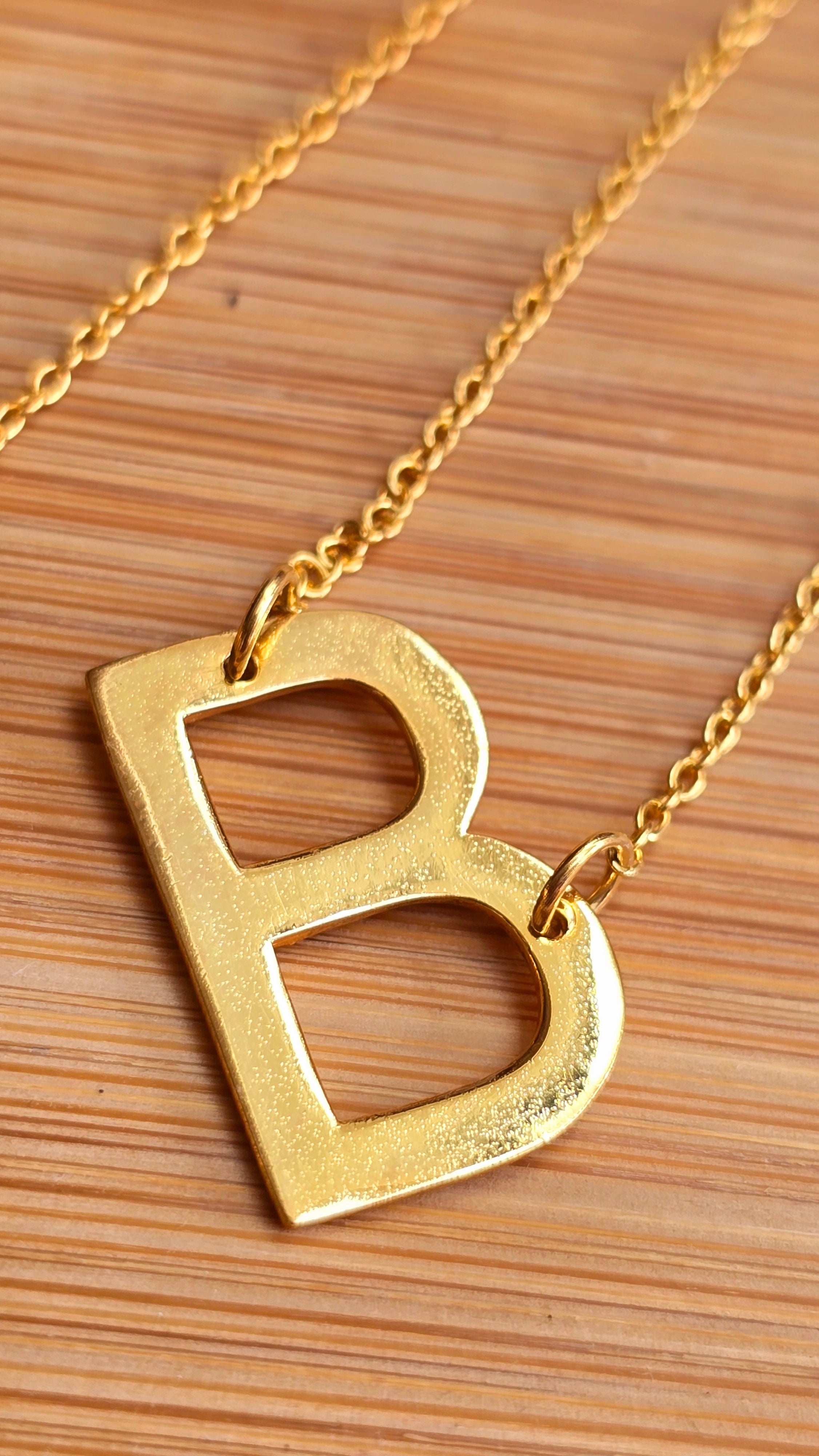 Sterling Silver Gold Plated Initial Necklace