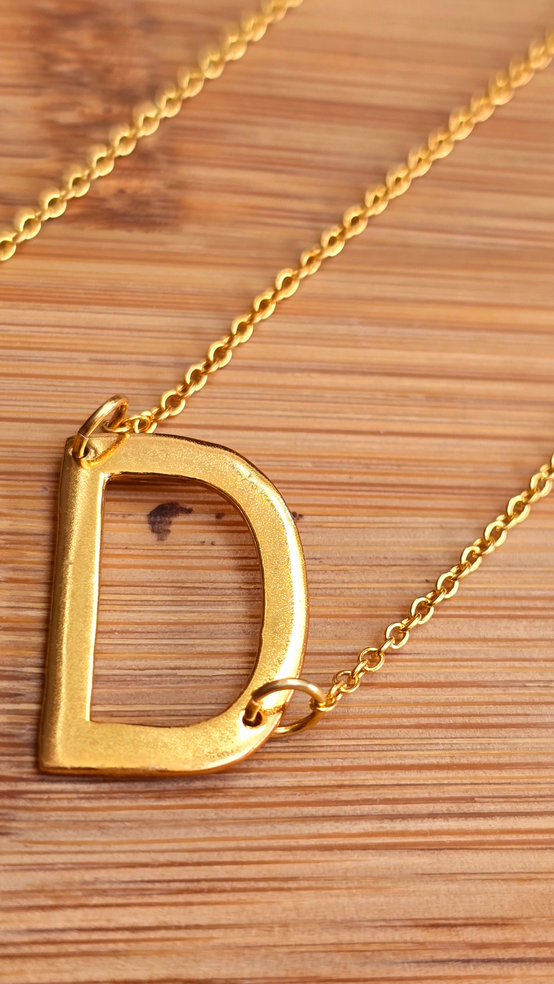 Sterling Silver Gold Plated Initial Necklace