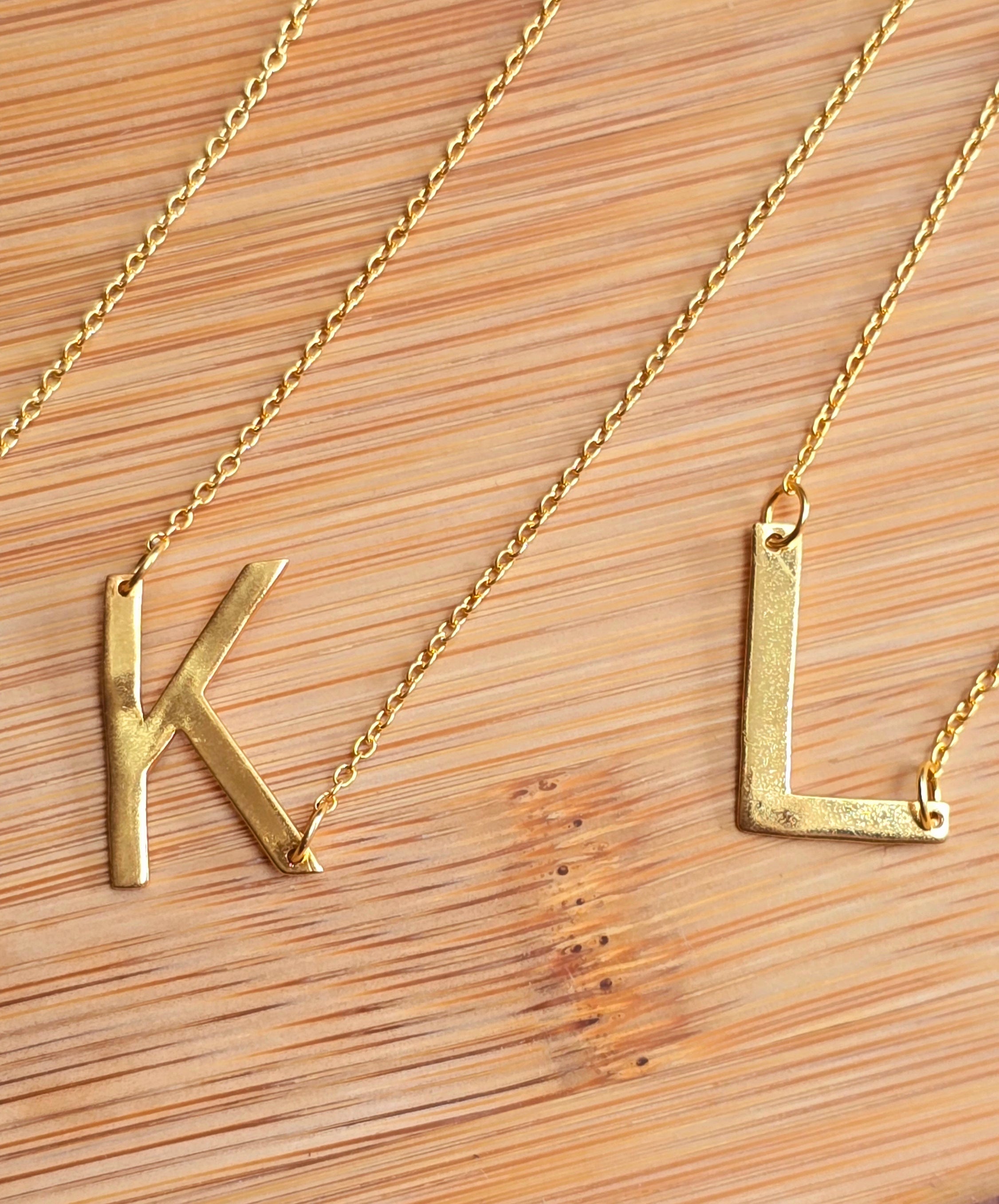 Sterling Silver Gold Plated Initial Necklace