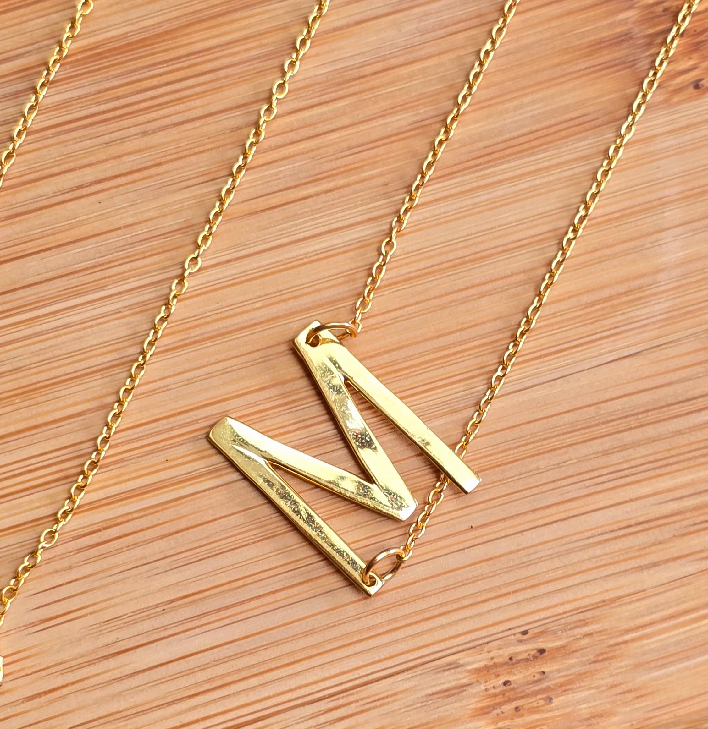 Sterling Silver Gold Plated Initial Necklace