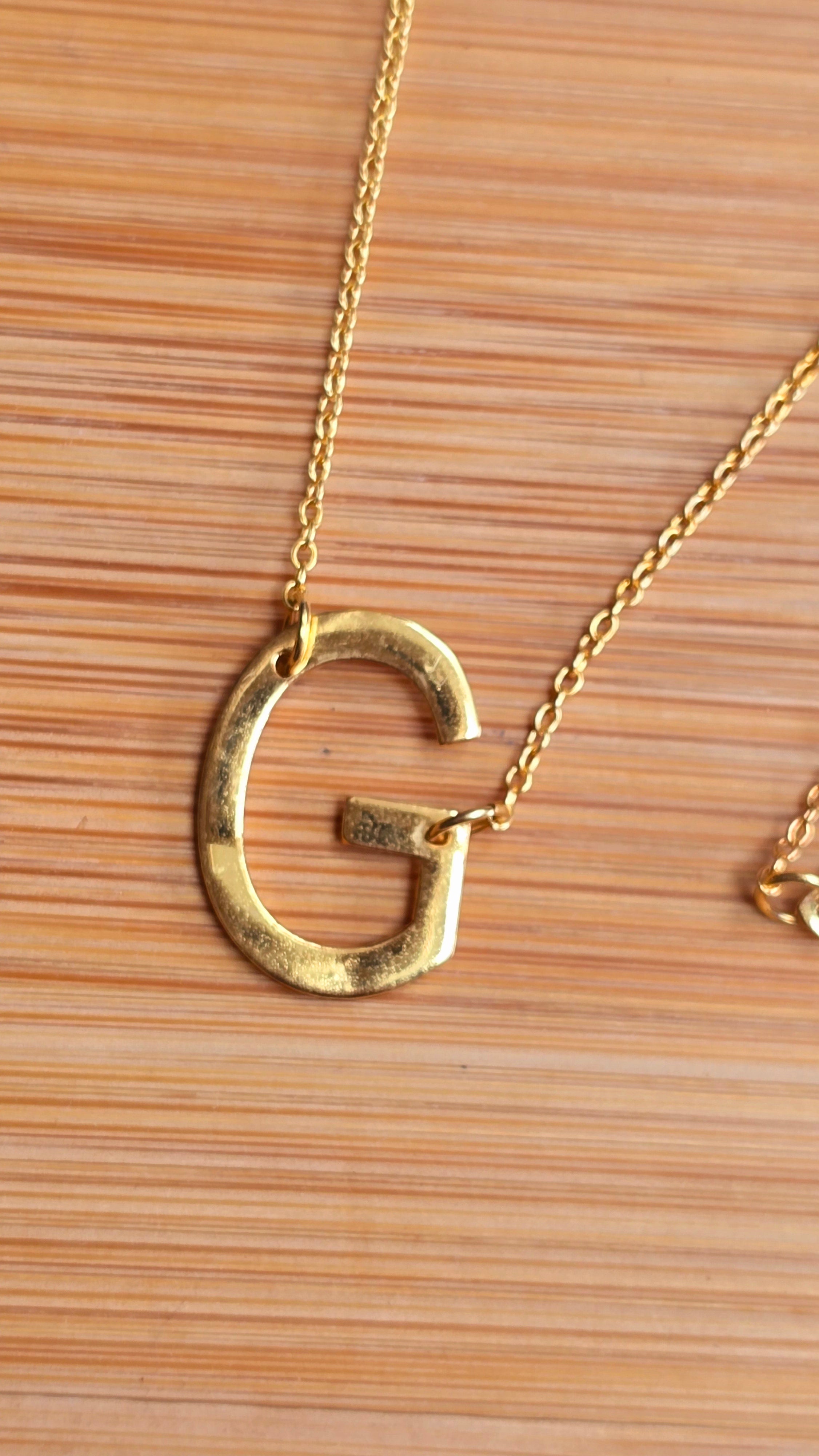 Sterling Silver Gold Plated Initial Necklace