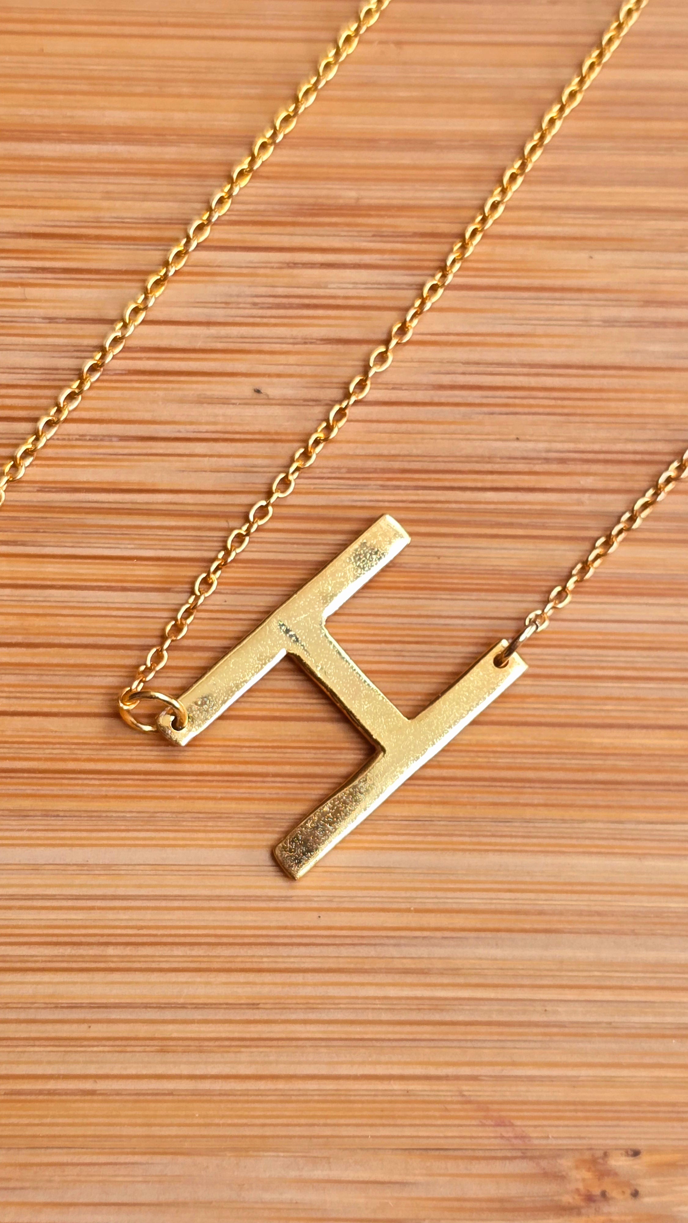 Sterling Silver Gold Plated Initial Necklace