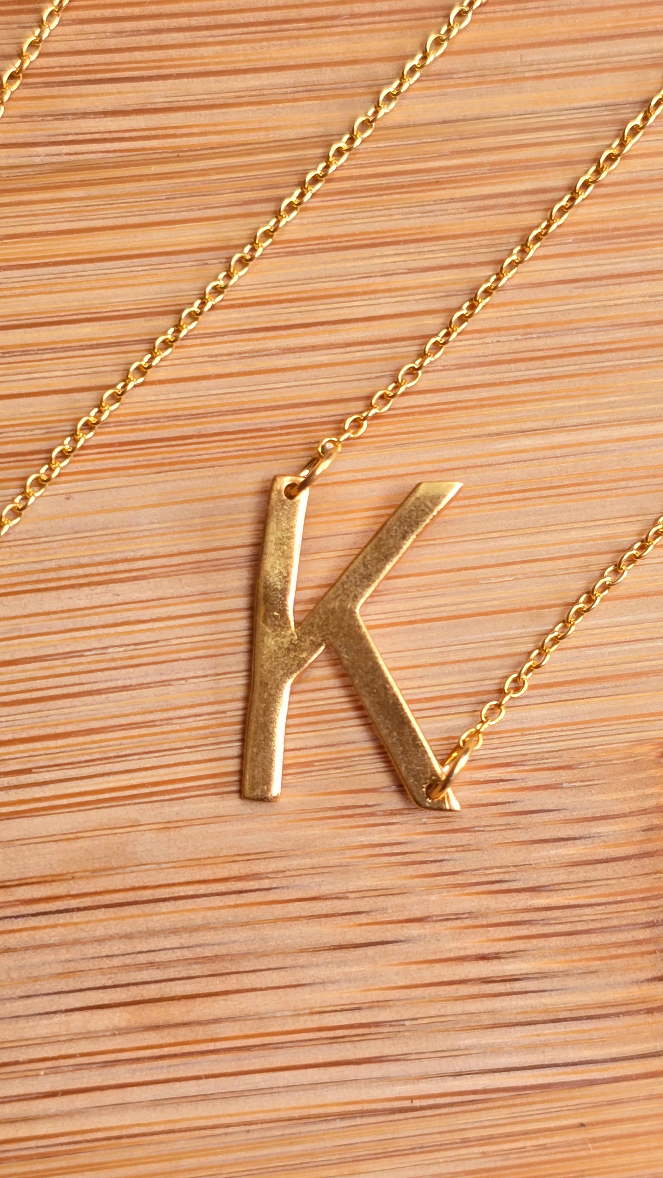 Sterling Silver Gold Plated Initial Necklace