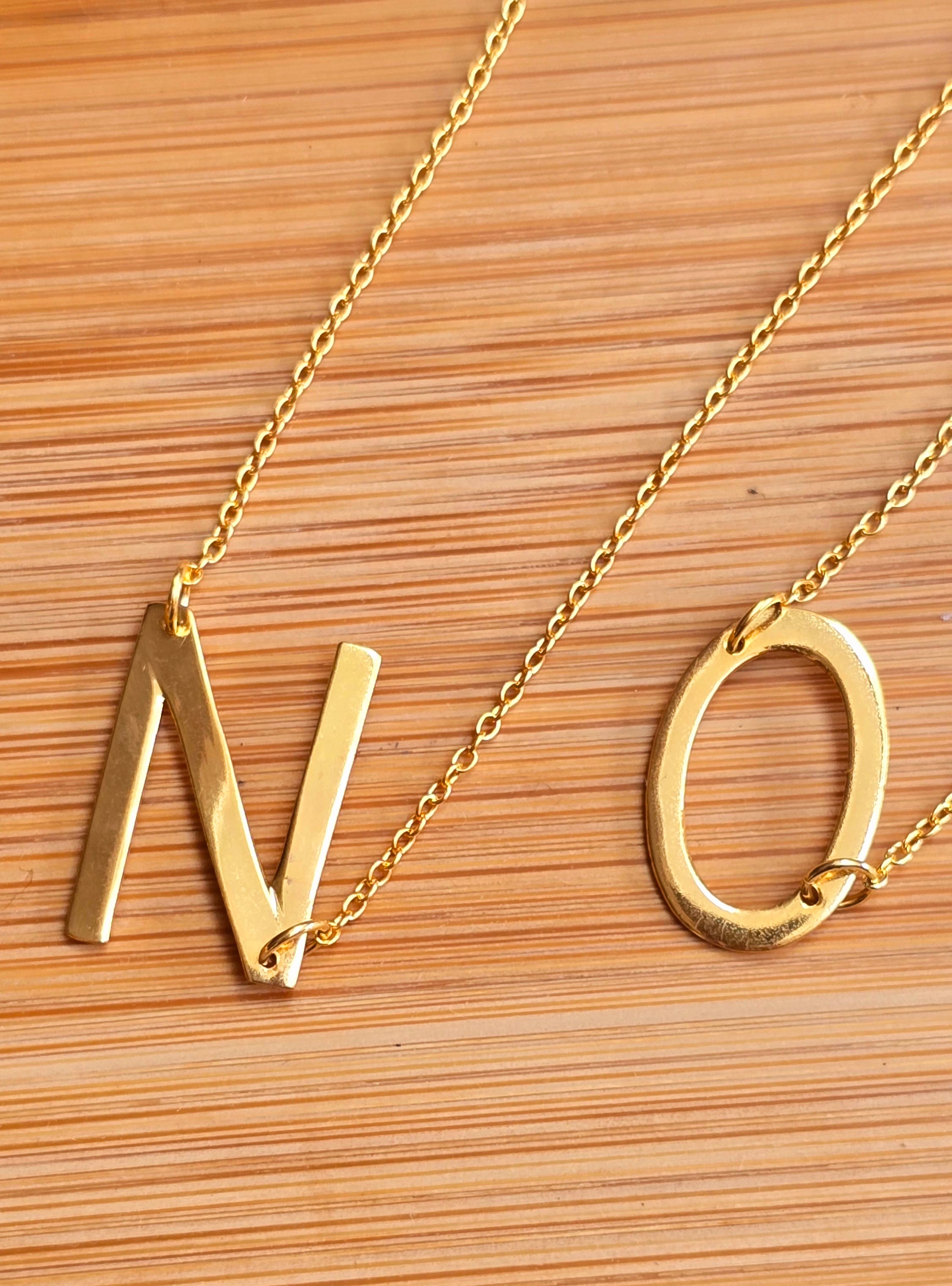 Sterling Silver Gold Plated Initial Necklace