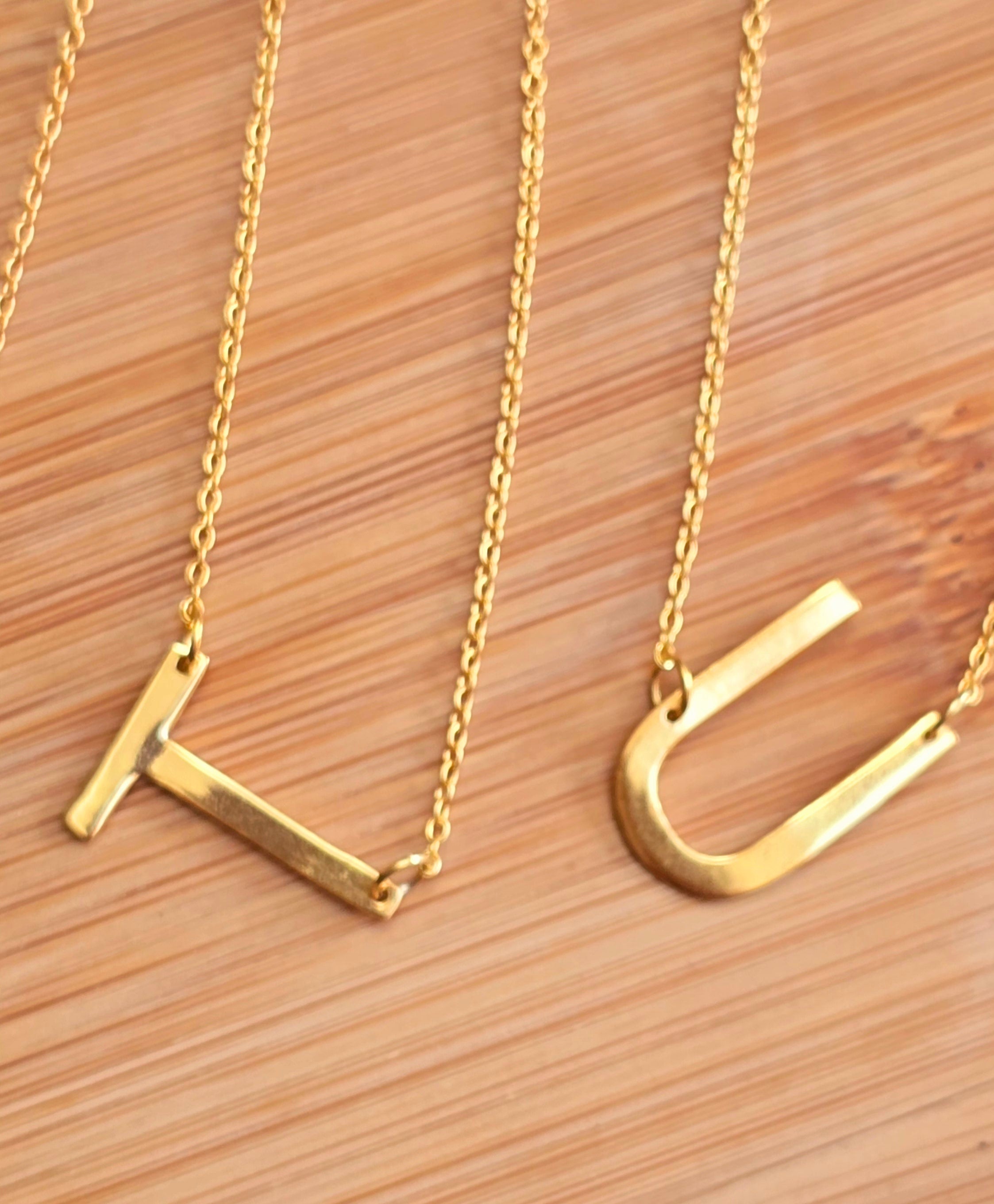 Sterling Silver Gold Plated Initial Necklace