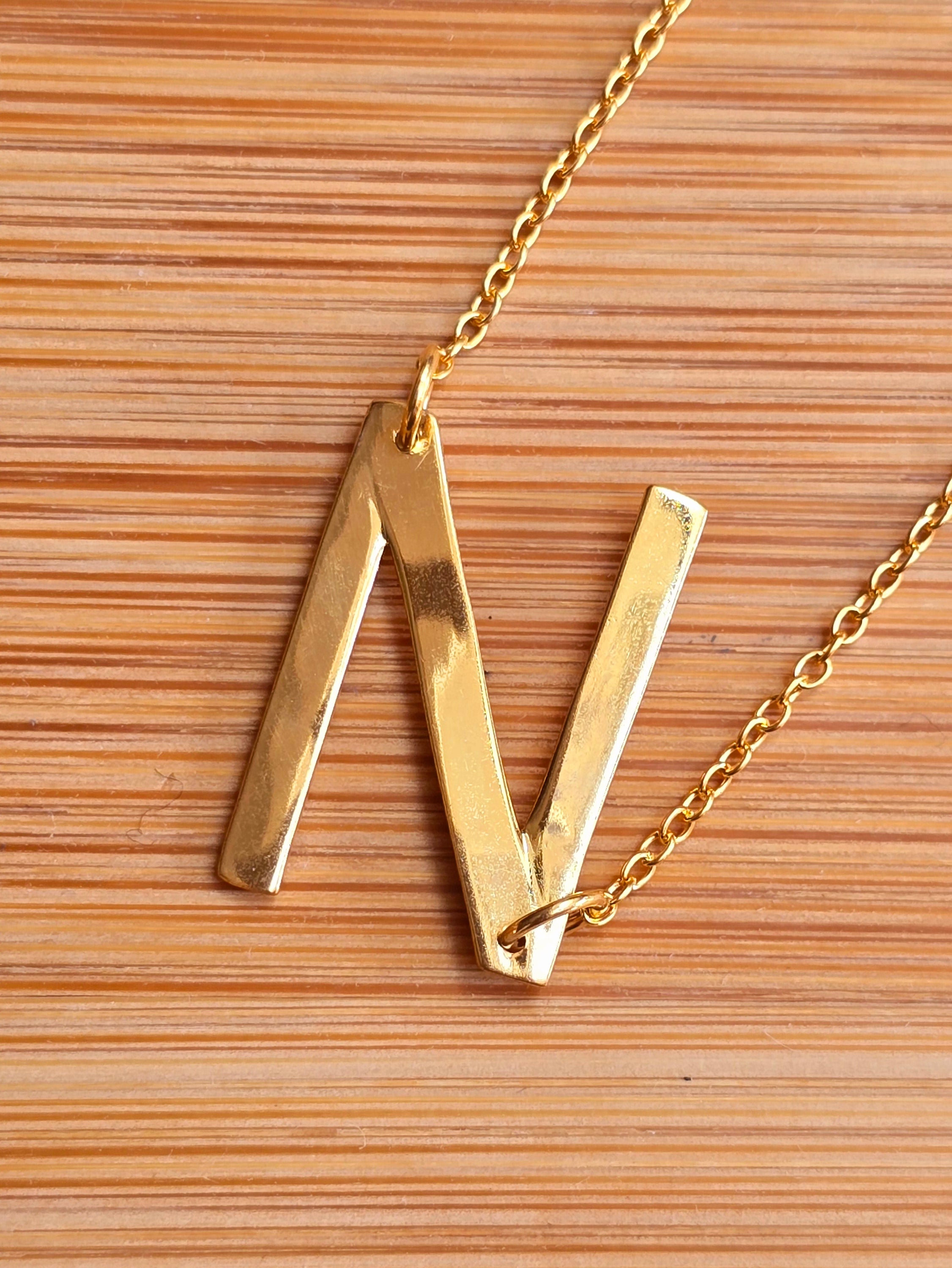 Sterling Silver Gold Plated Initial Necklace