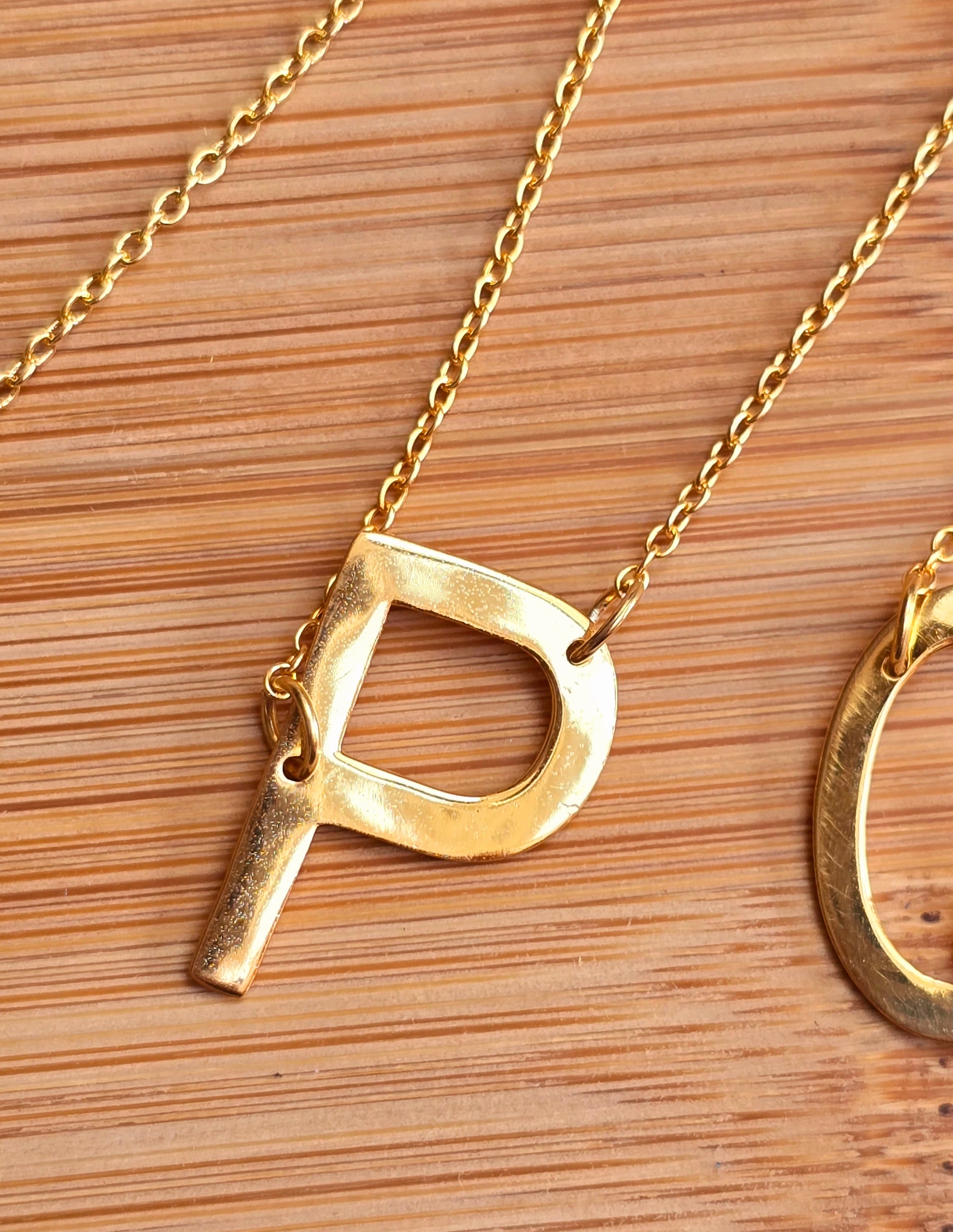 Sterling Silver Gold Plated Initial Necklace