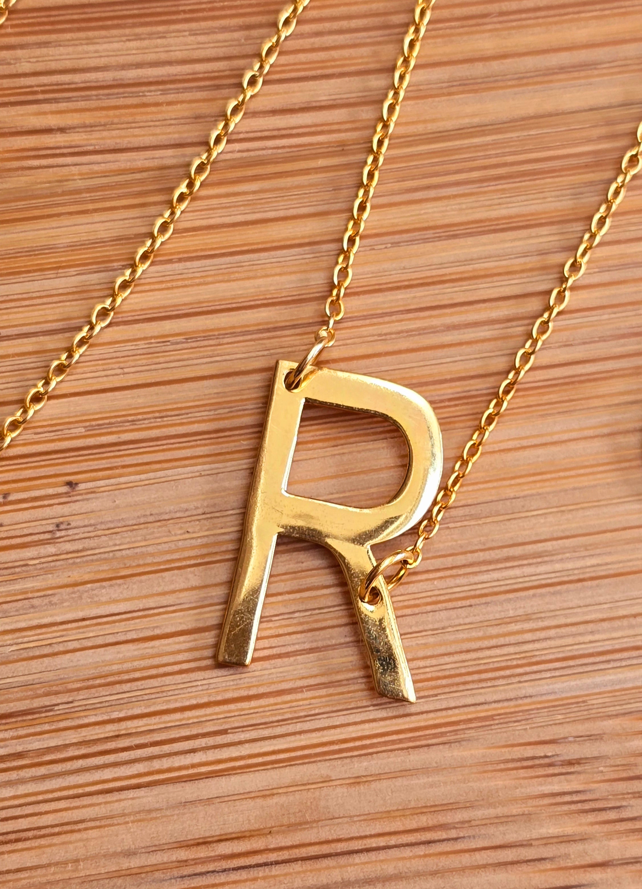 Sterling Silver Gold Plated Initial Necklace