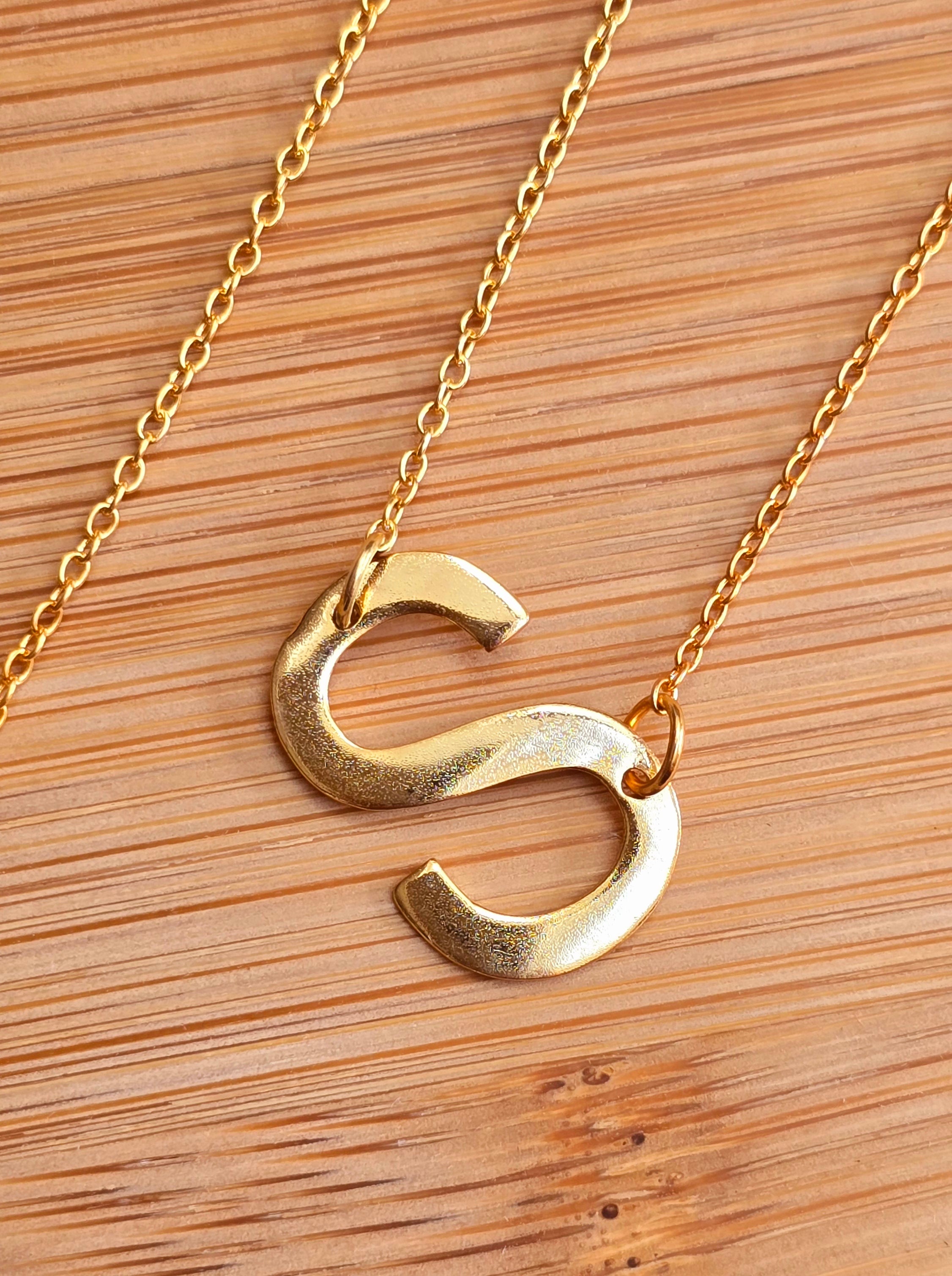 Sterling Silver Gold Plated Initial Necklace