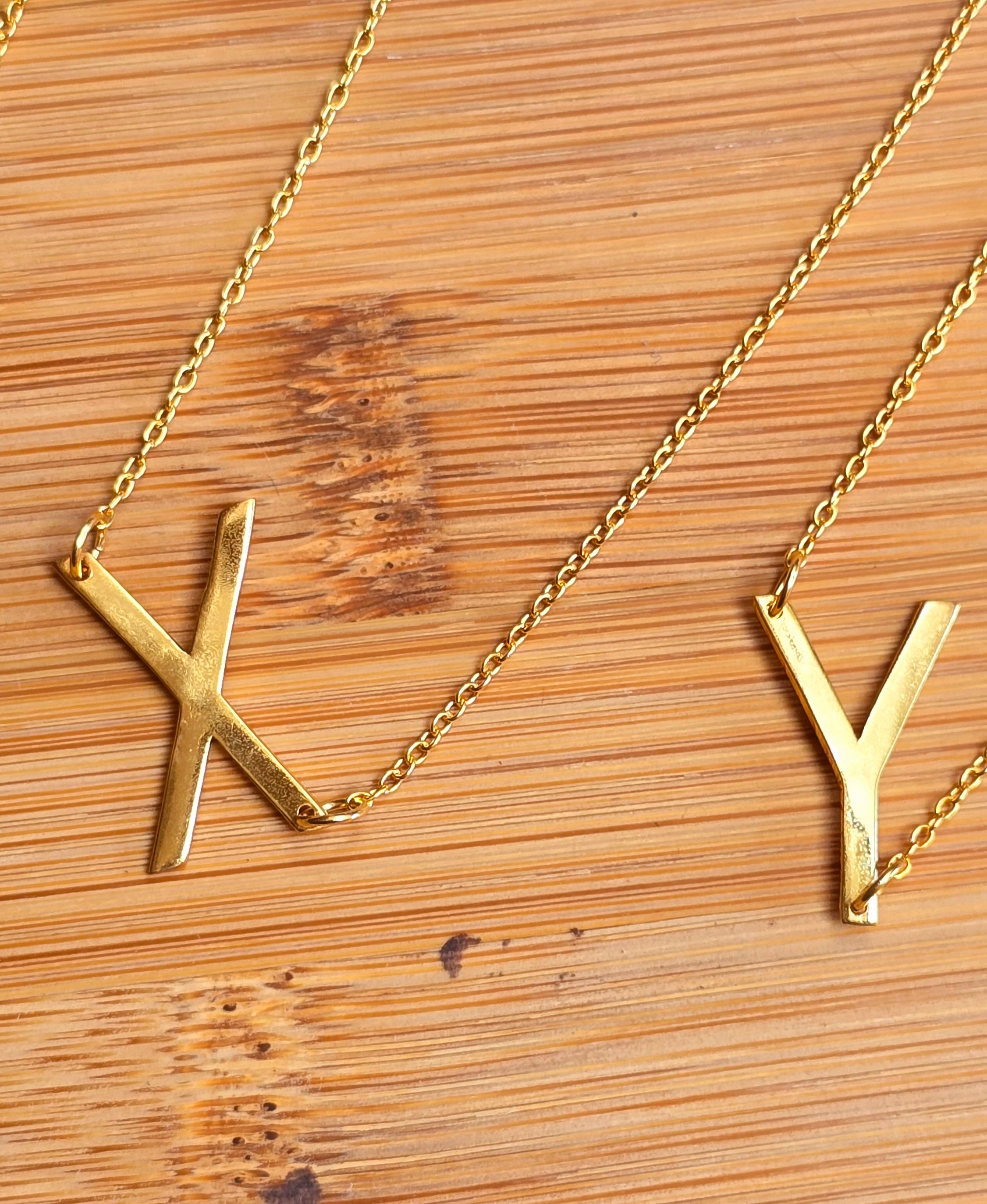 Sterling Silver Gold Plated Initial Necklace