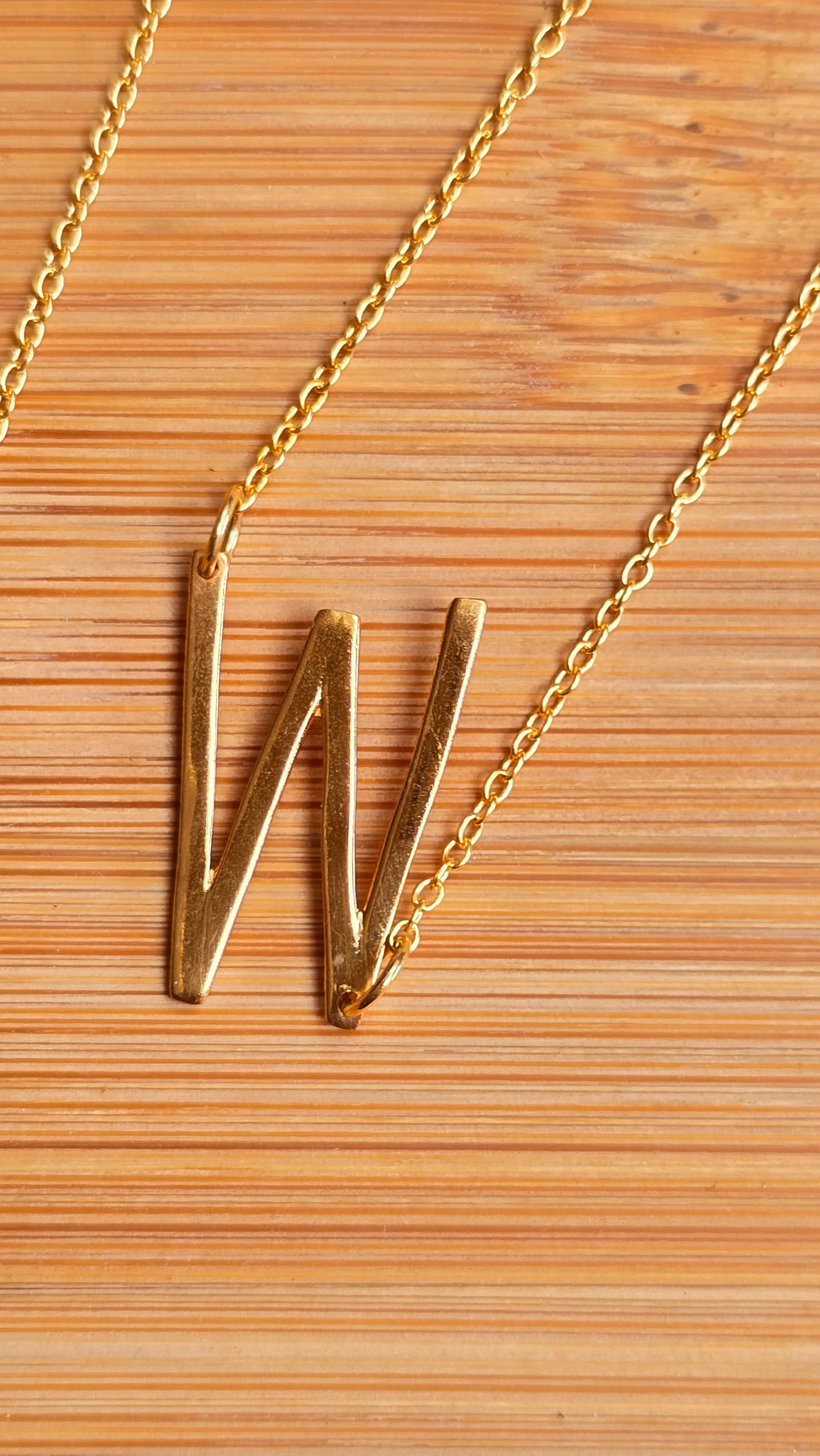 Sterling Silver Gold Plated Initial Necklace