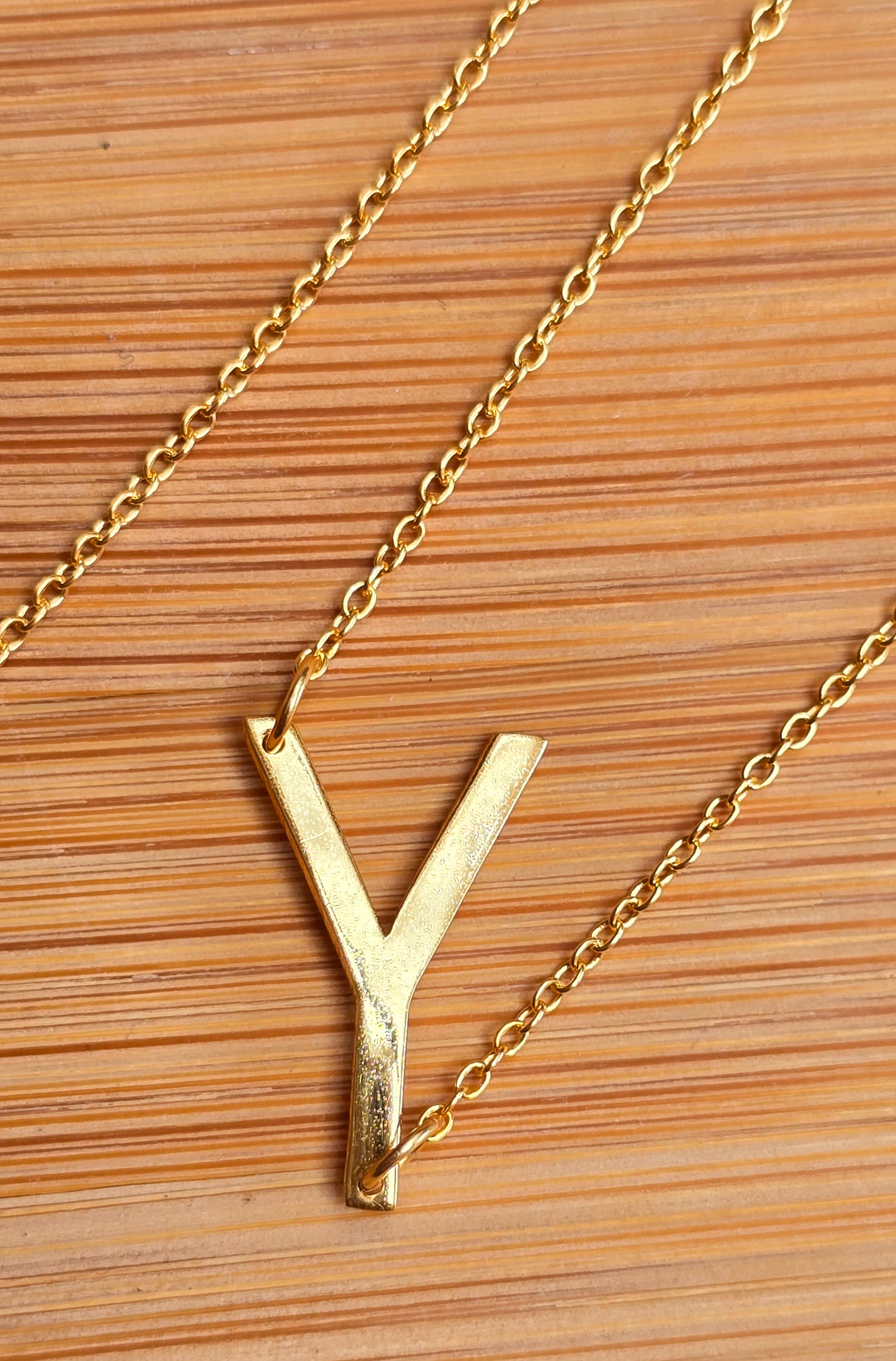 Sterling Silver Gold Plated Initial Necklace