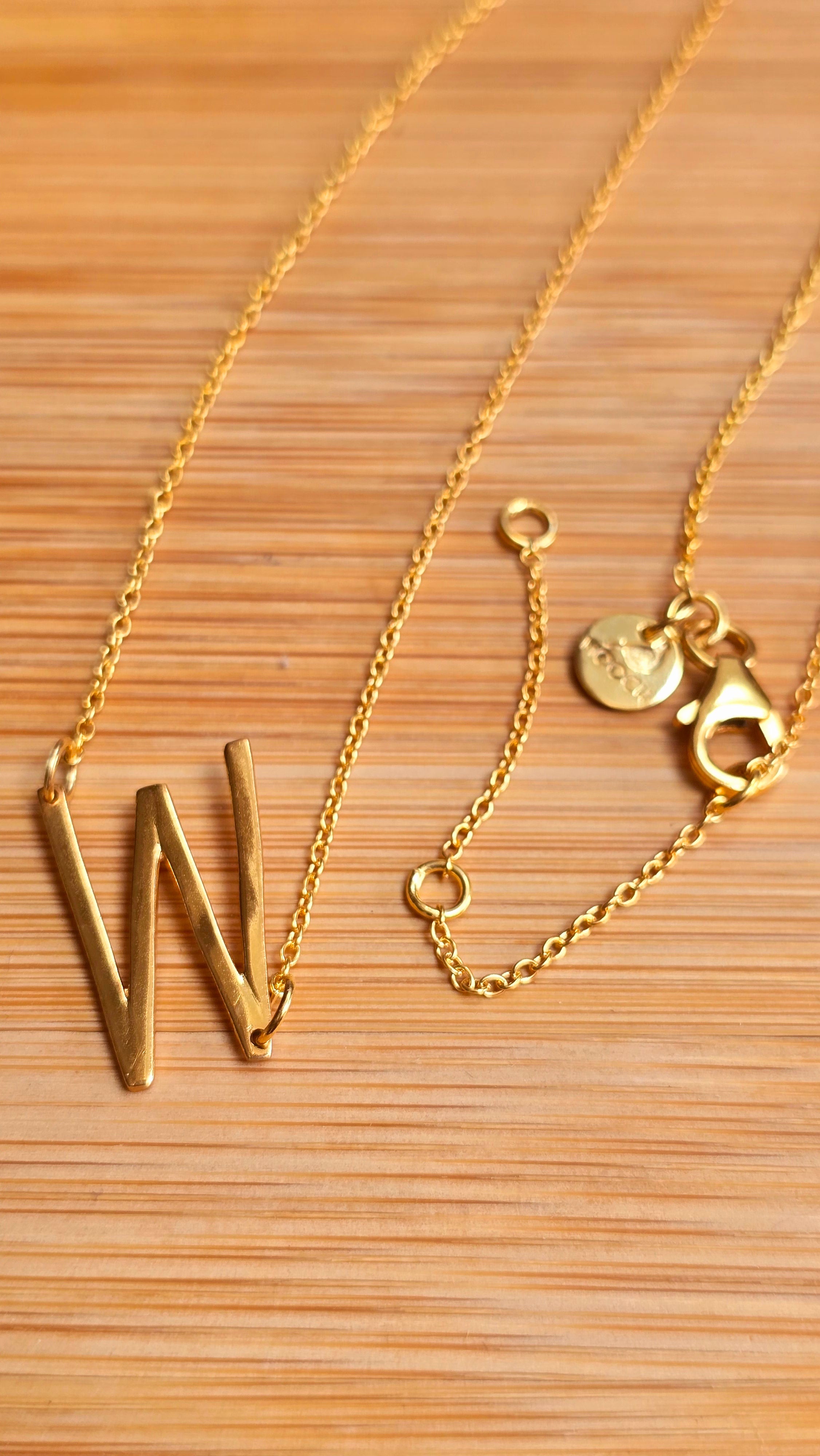 Sterling Silver Gold Plated Initial Necklace