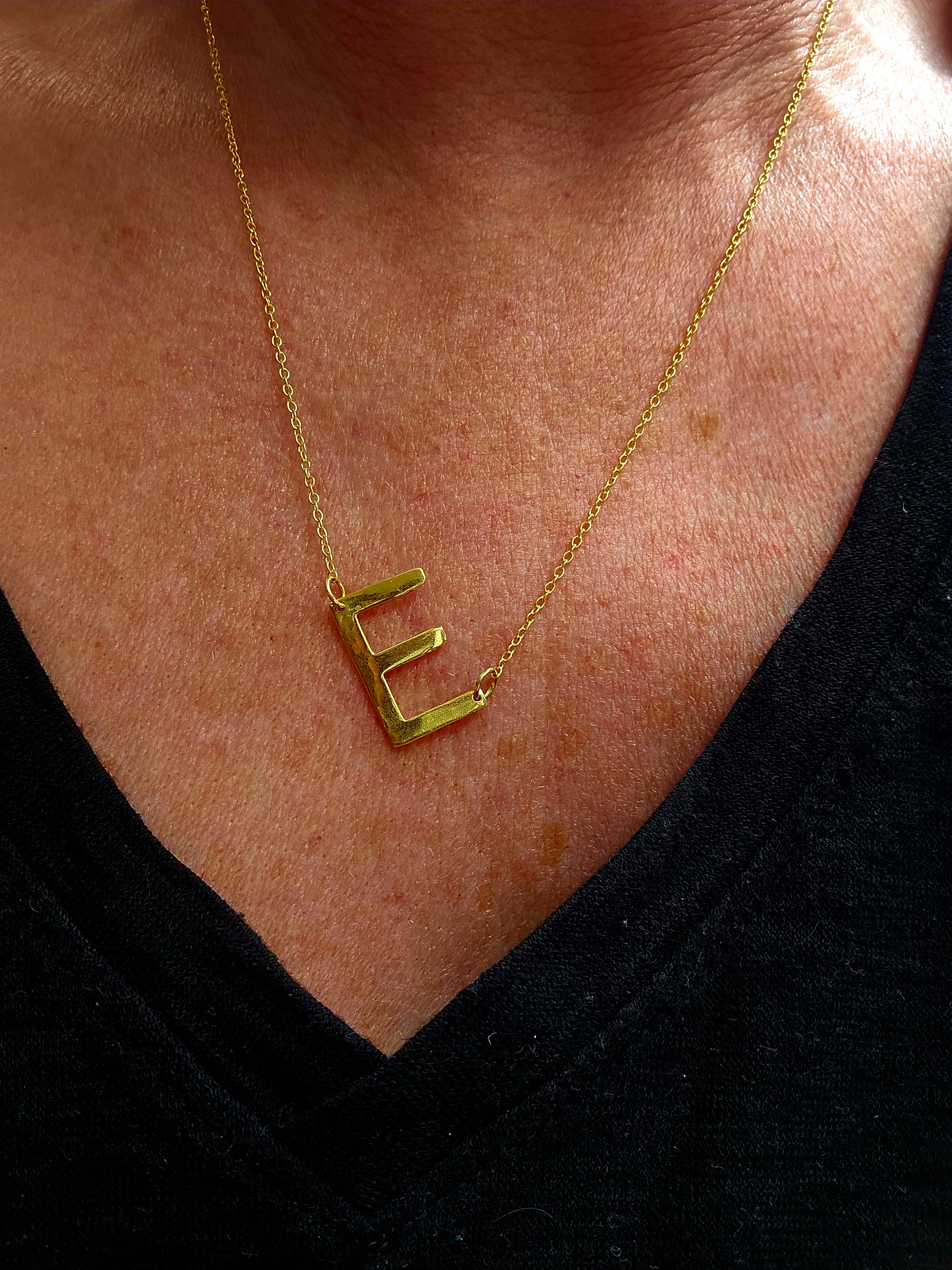 Sterling Silver Gold Plated Initial Necklace