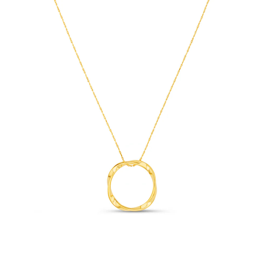 Organic Open Circle Mid Length Necklace