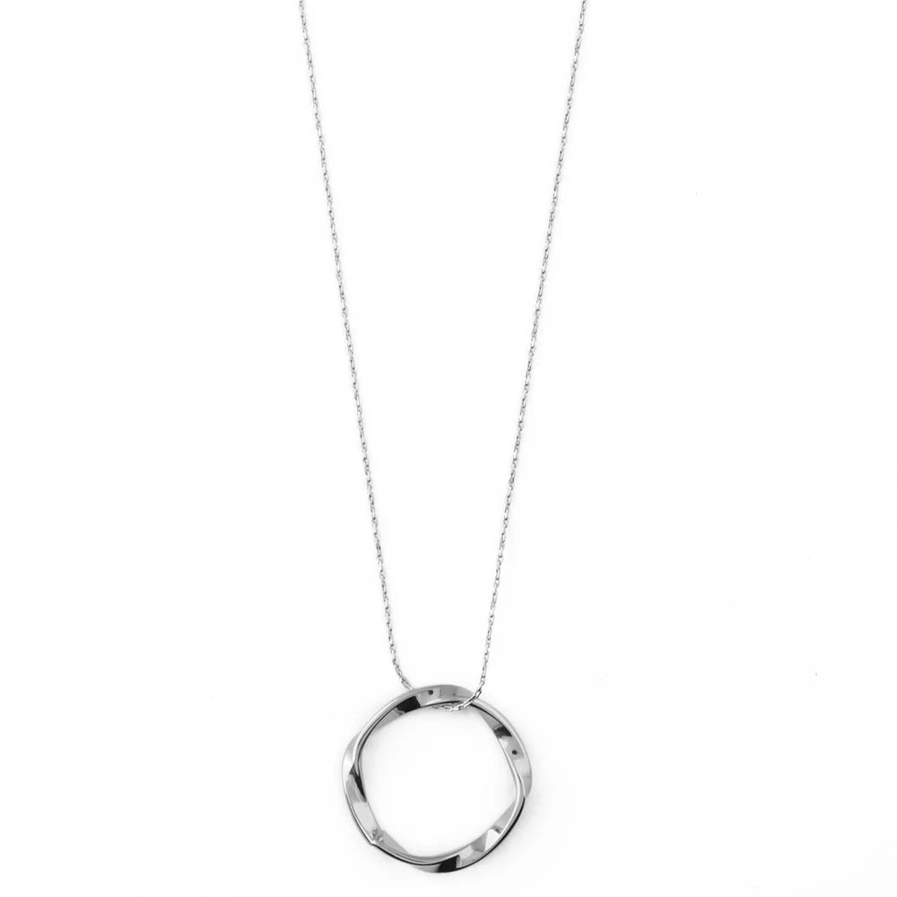 Organic Open Circle Mid Length Necklace