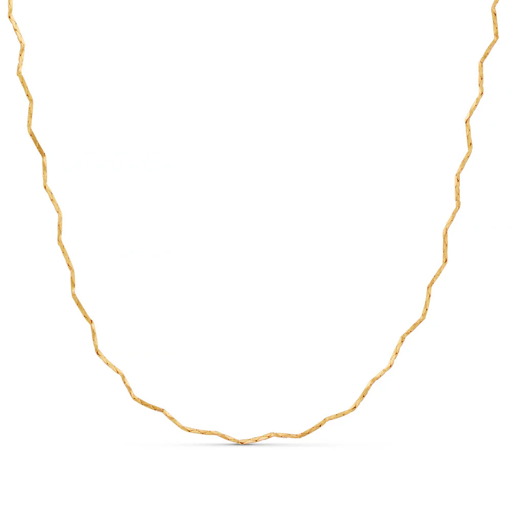 Fine Wave Chain Necklace - Gold