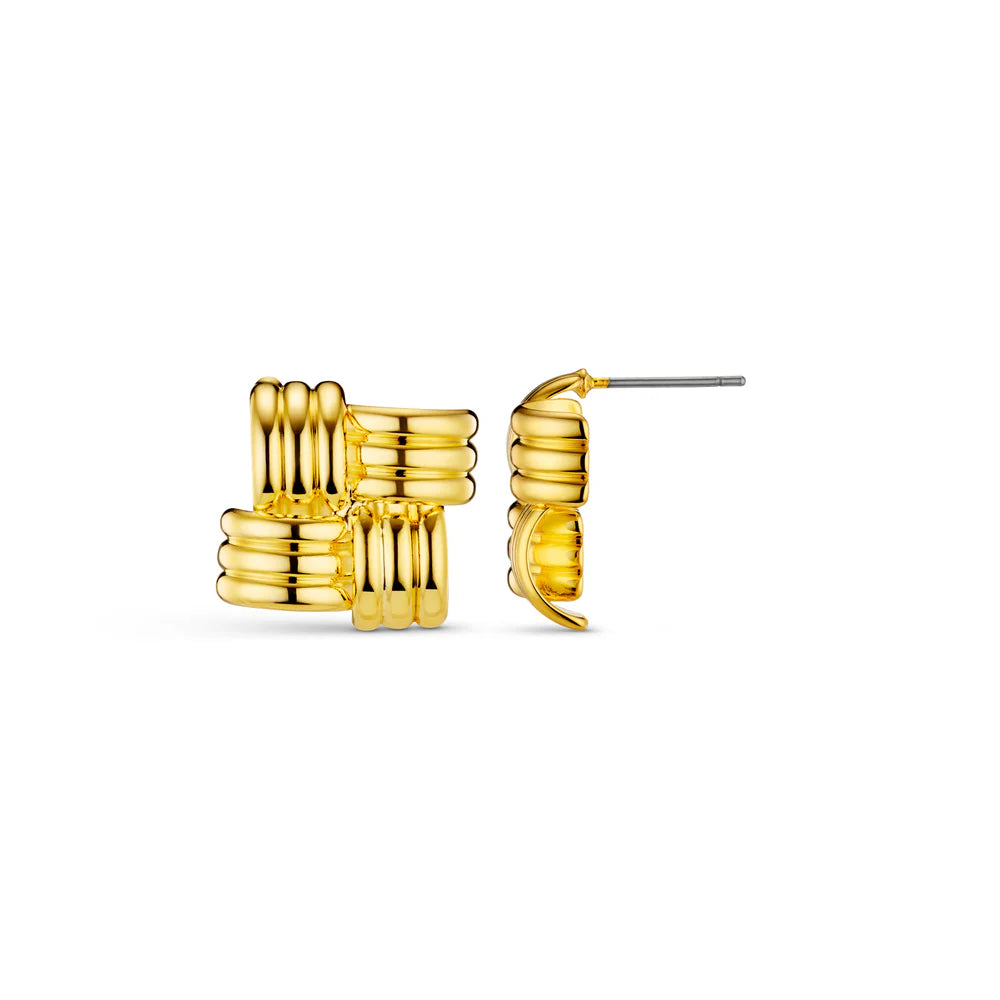 Statement Woven Square Stud Earrings