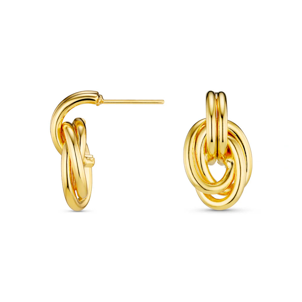 Interlocking Oval Drop Earrings