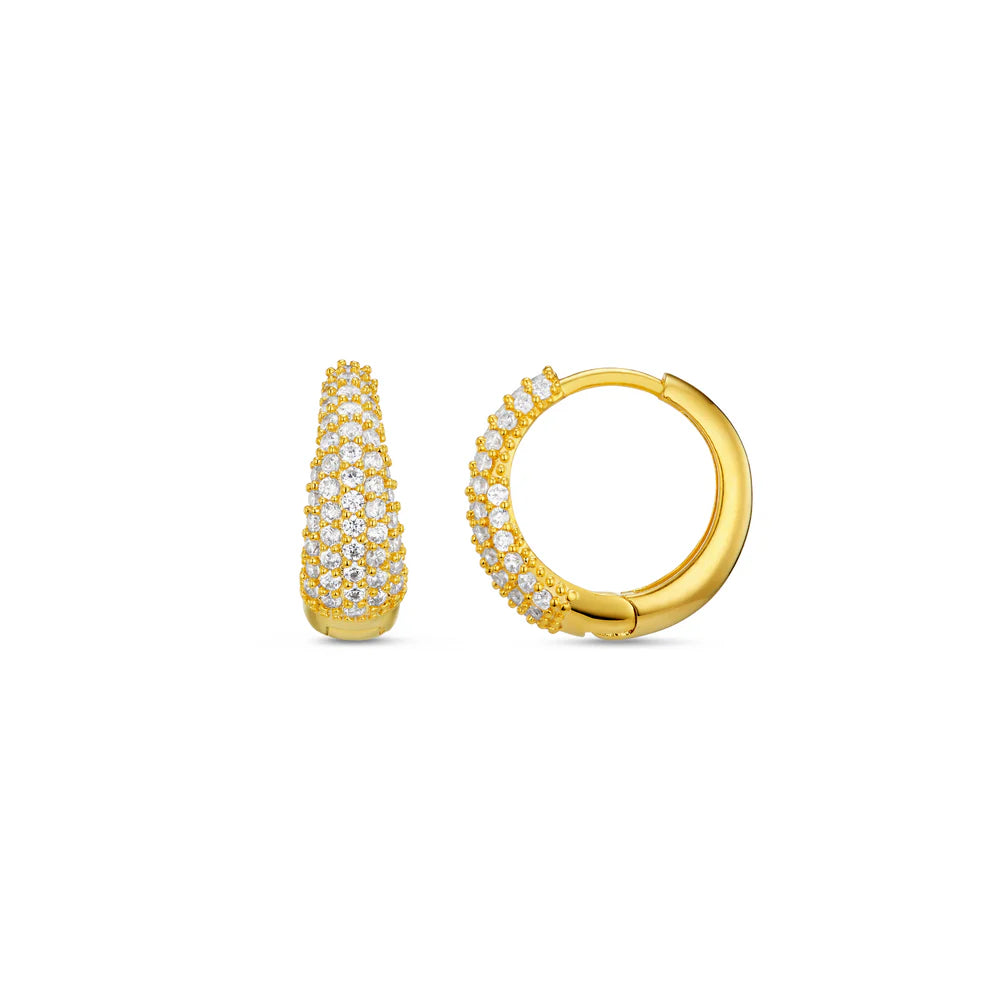 Pave Tapered Hoop Earring