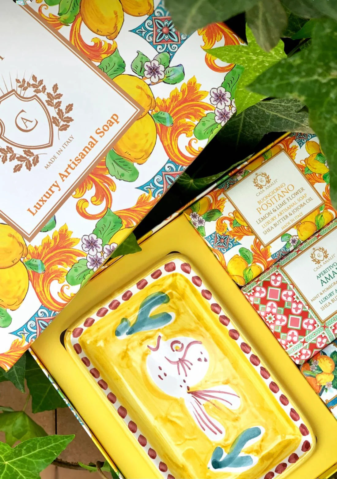 Casa Amalfi - Lemon Maiolica 3 Soap Set