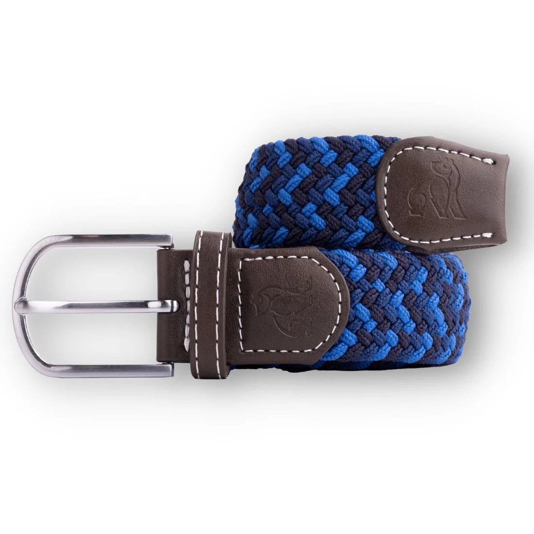 Navy Royal Blue Zigzag Woven Belt - L