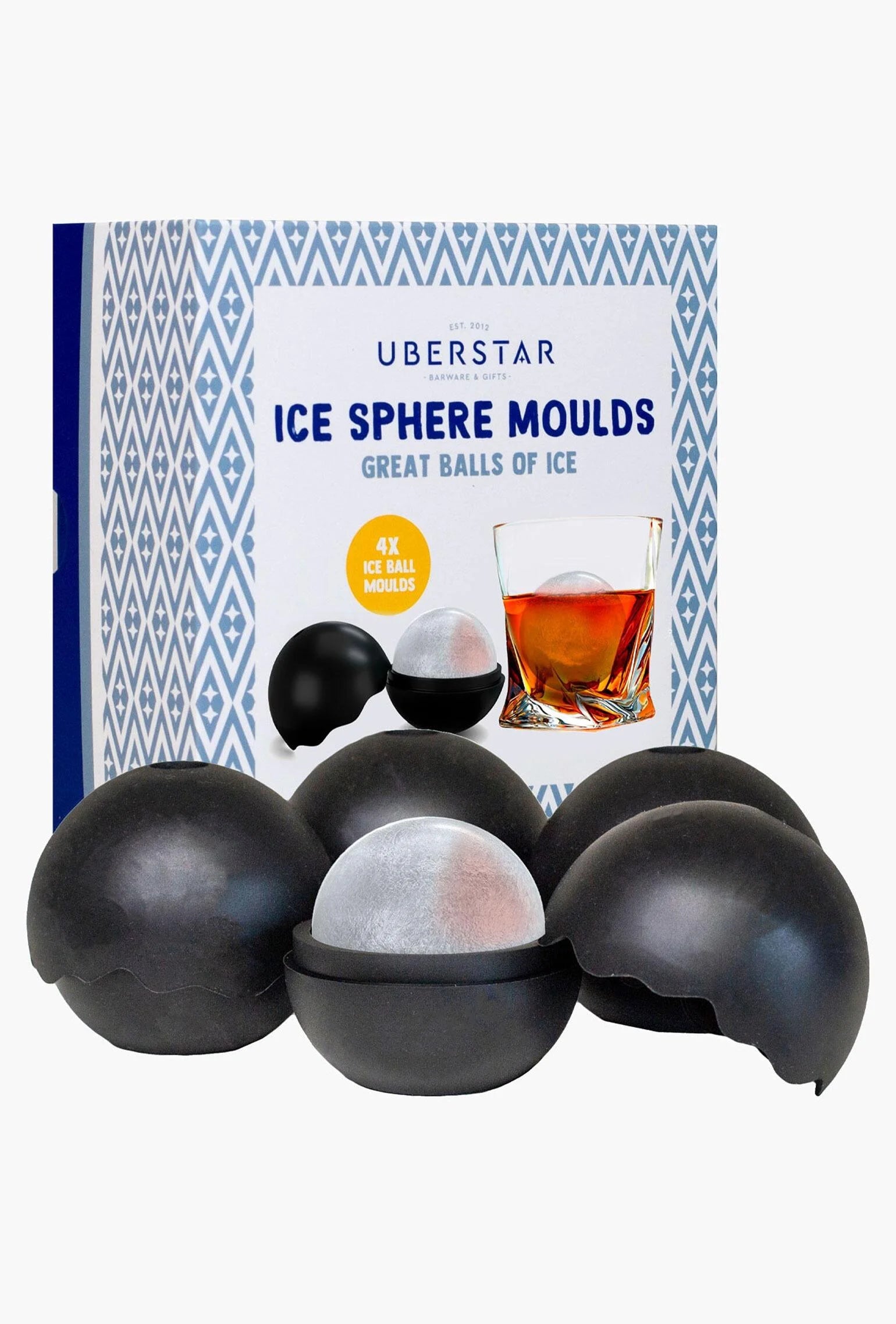 Ice Sphere Moulds (Set of 4) - Black