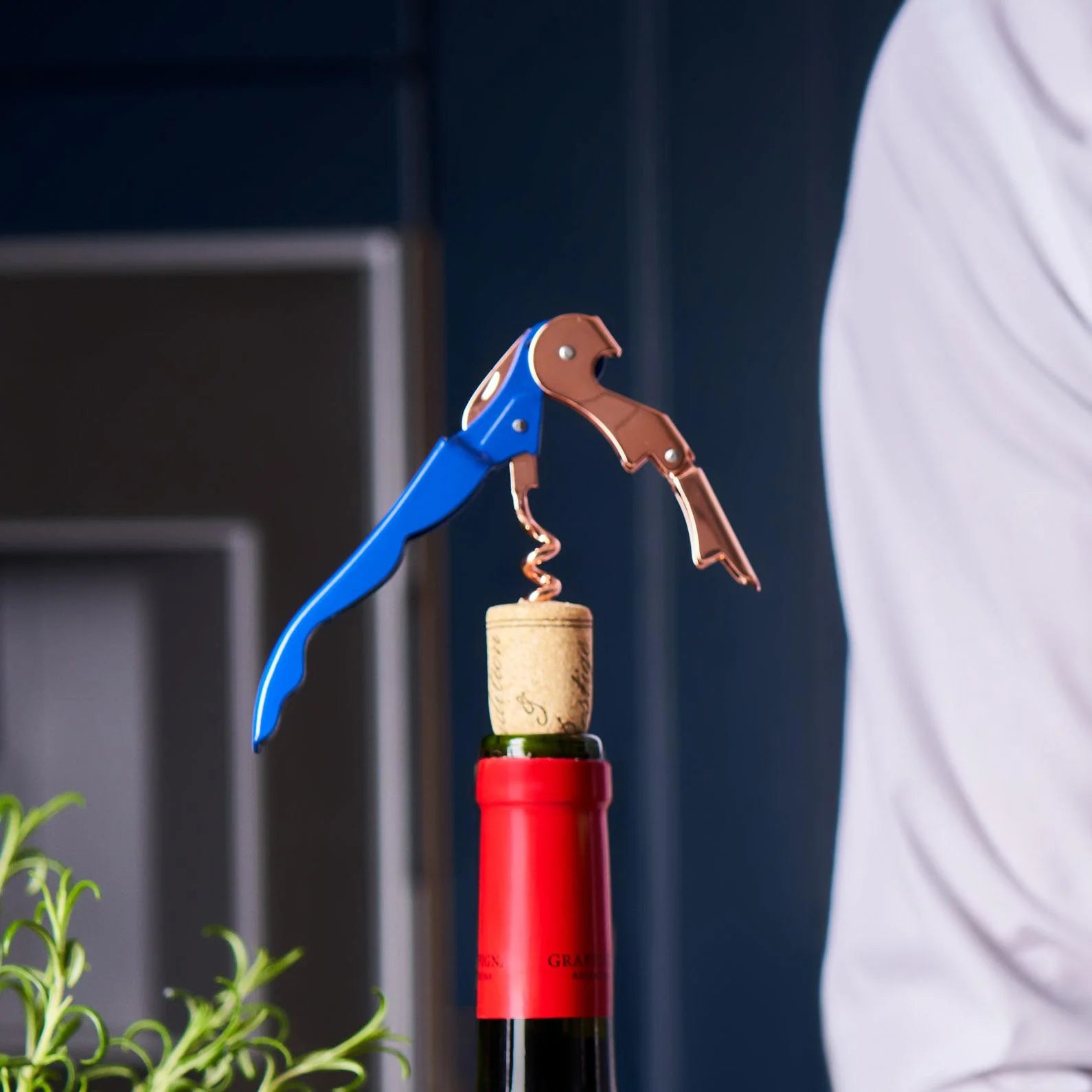 Waiters Friend Corkscrew  - Rose Gold & Blue