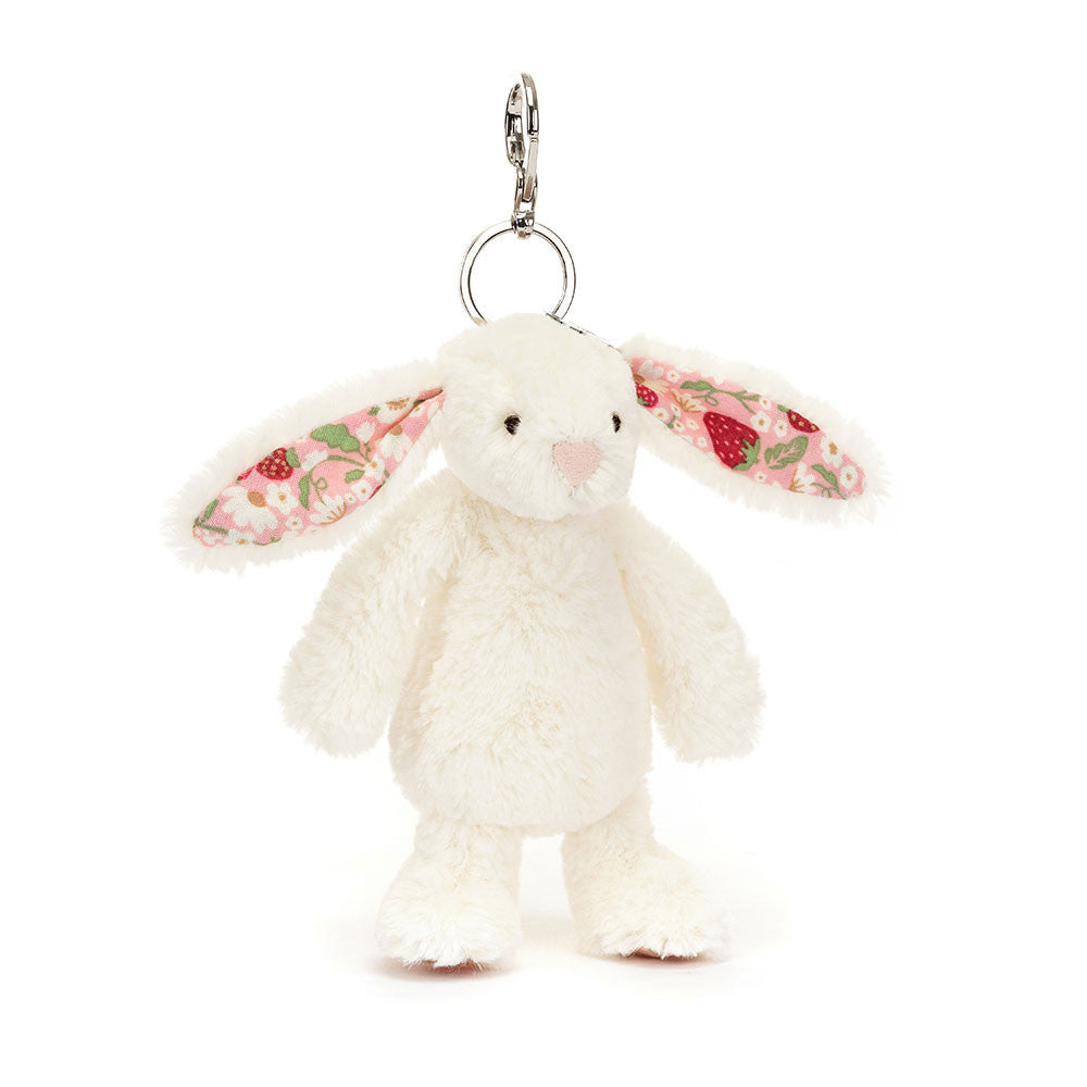 Jellycat - Blossom Cream Bunny - Berry  Bag Charm