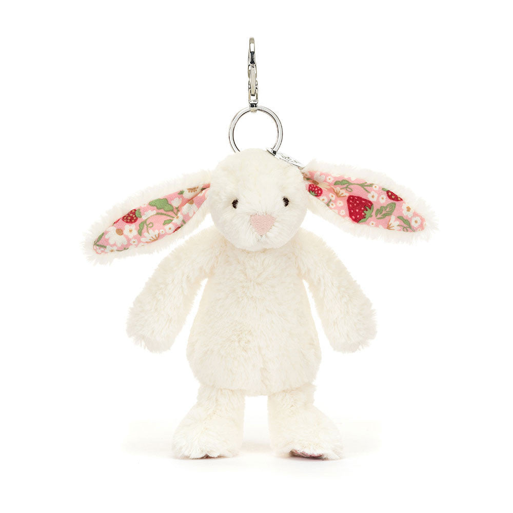 Jellycat - Blossom Cream Bunny - Berry  Bag Charm