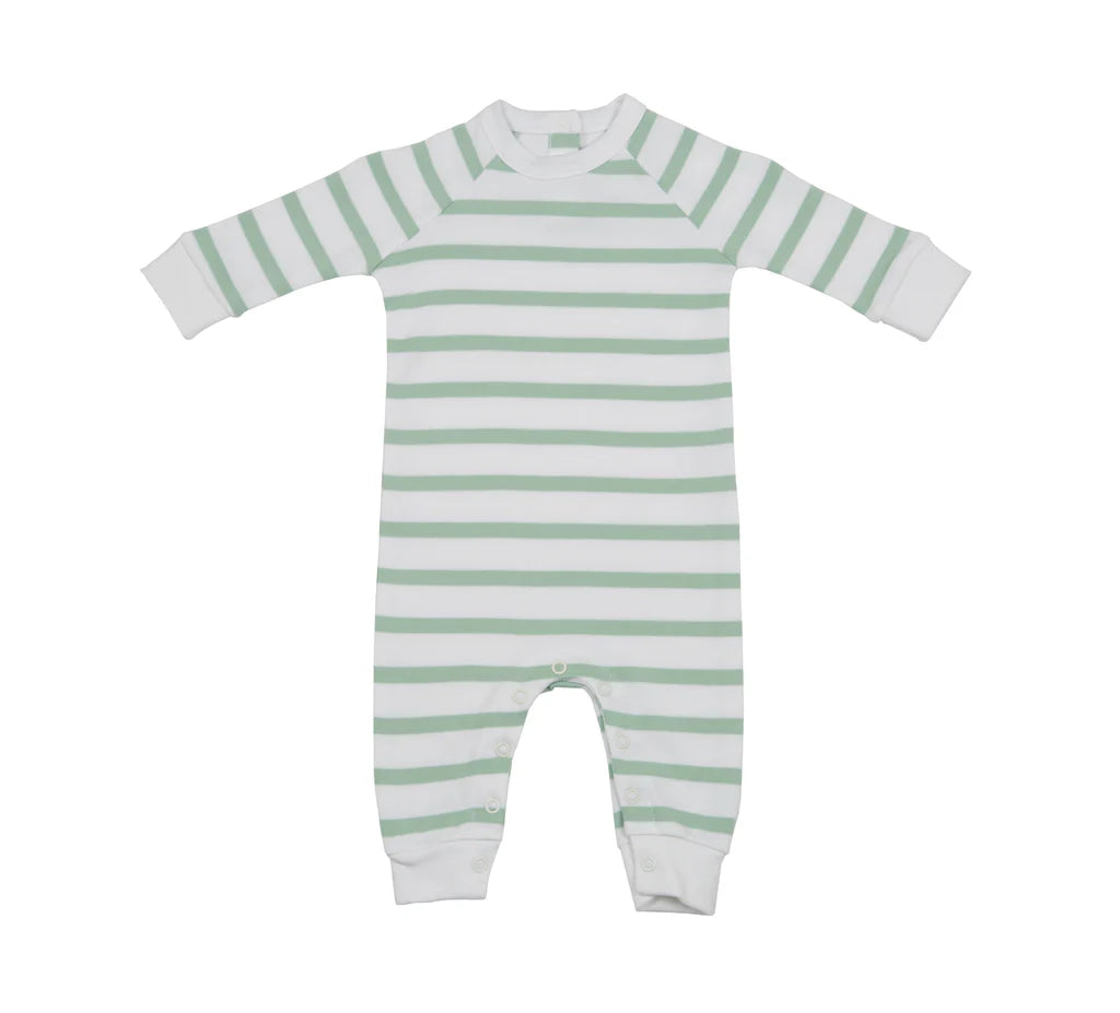 Green & White Striped Babygrow 3-6 M