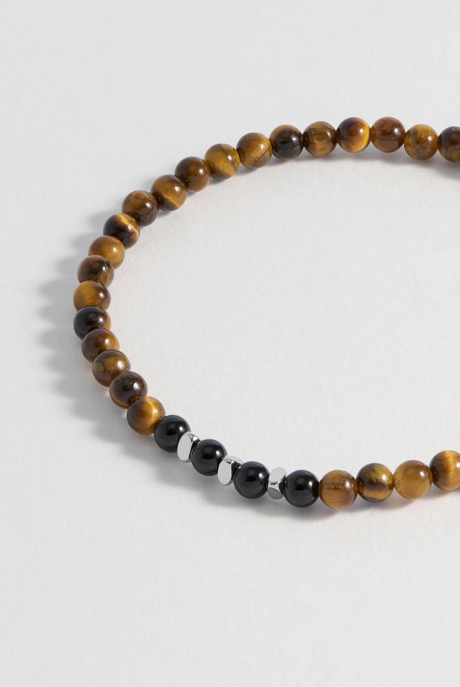 Men's - Tigers Eye & Black Onyx Beaded Bracelet