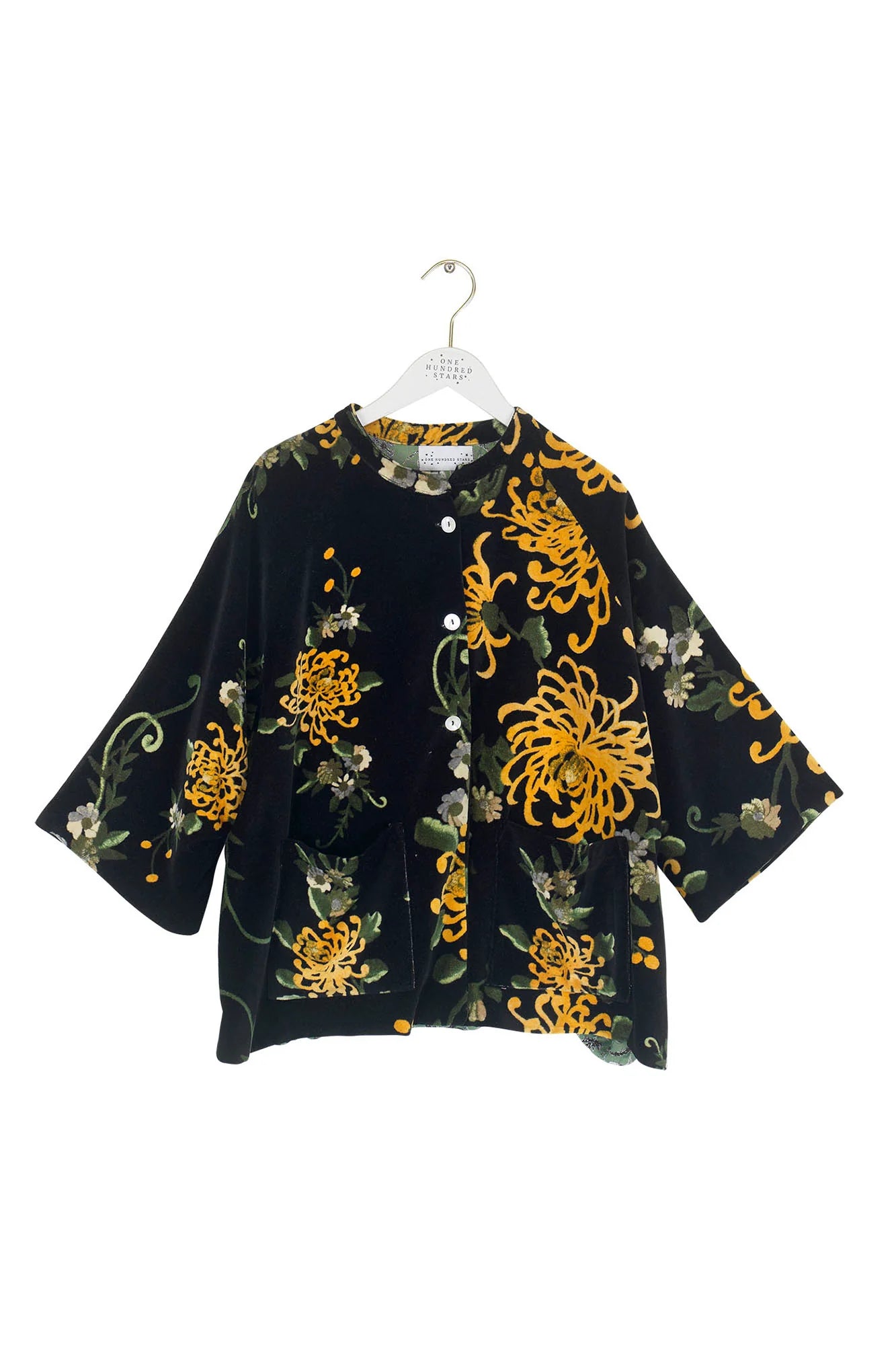 100 Stars Velvet Jacket -  Chrysanthemum Black