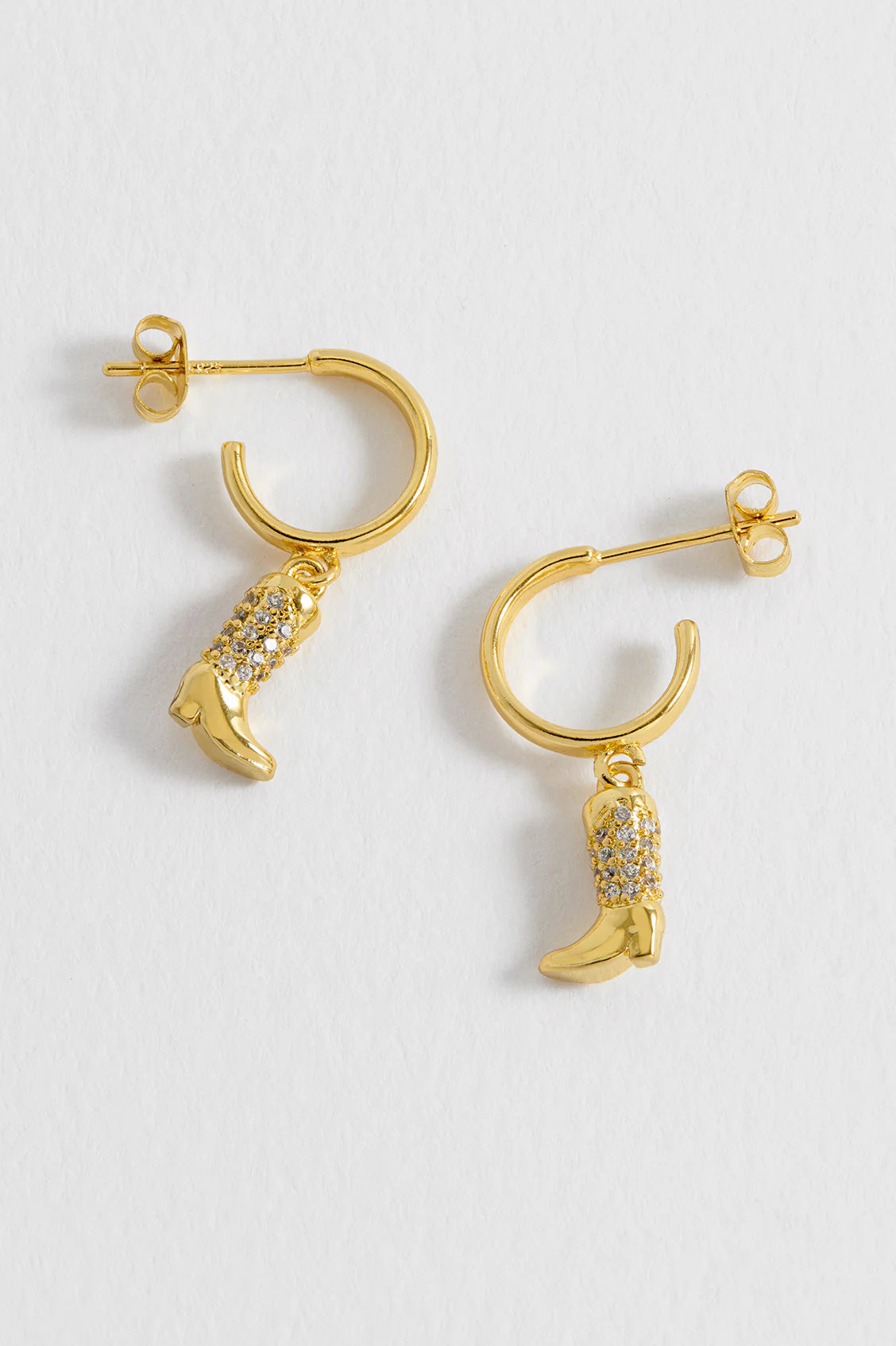 Estella Bartlett - Cowboy Boot Hoop Earrings Gold Plated