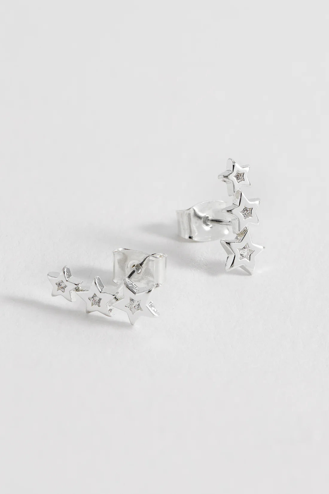 CZ Star Stud Crawler Earrings