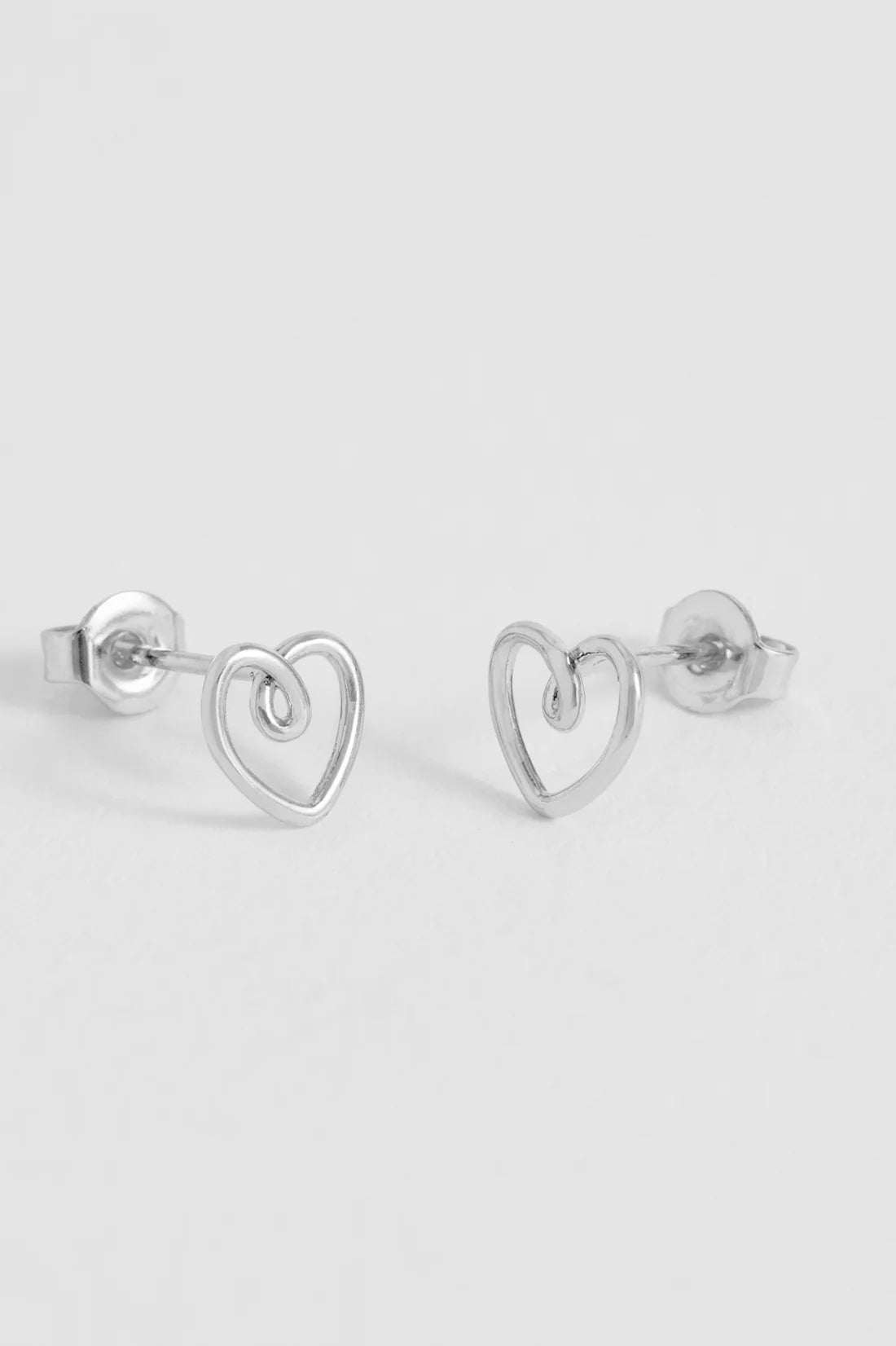 Star & Wire Heart Stud Earrings