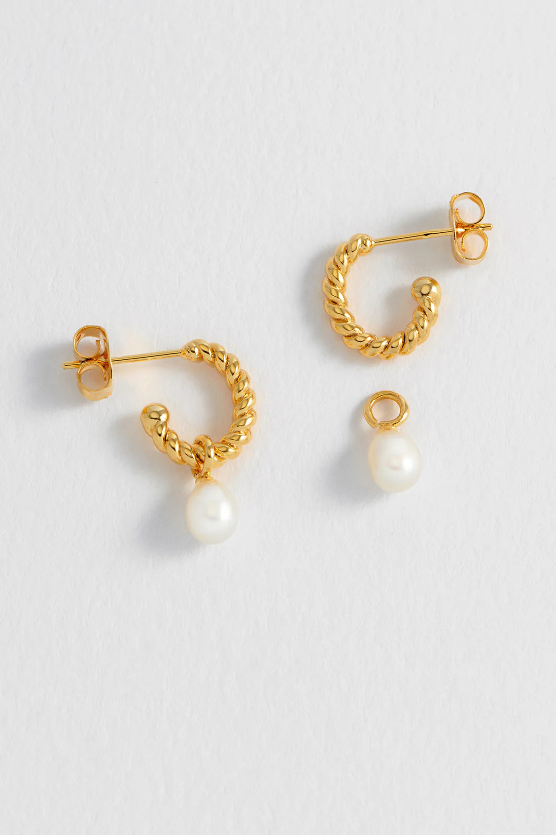 Estella Bartlett - Pearl Drop And Twist Hoop Earrings