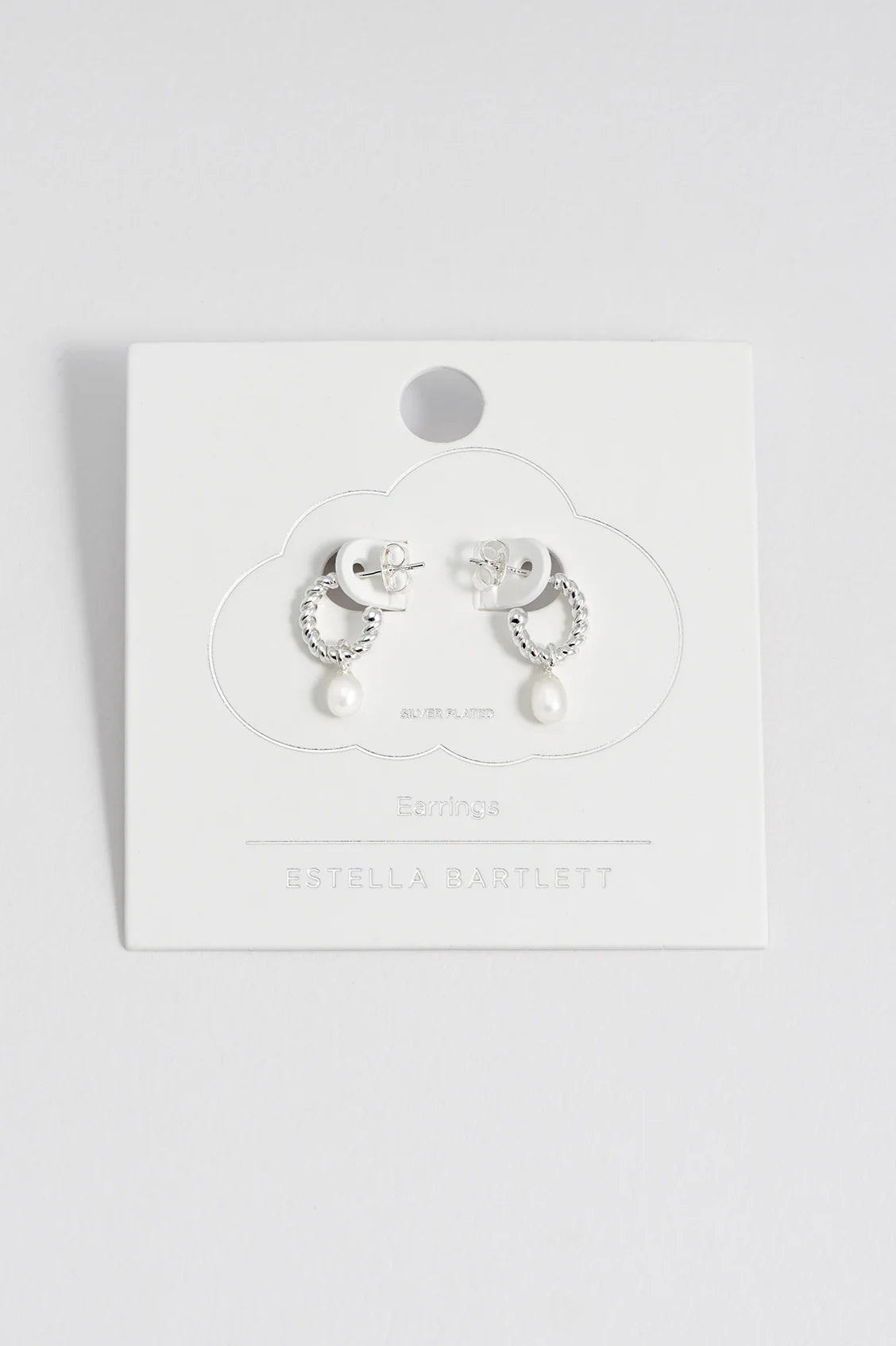 Estella Bartlett - Pearl Drop And Twist Hoop Earrings - Silver