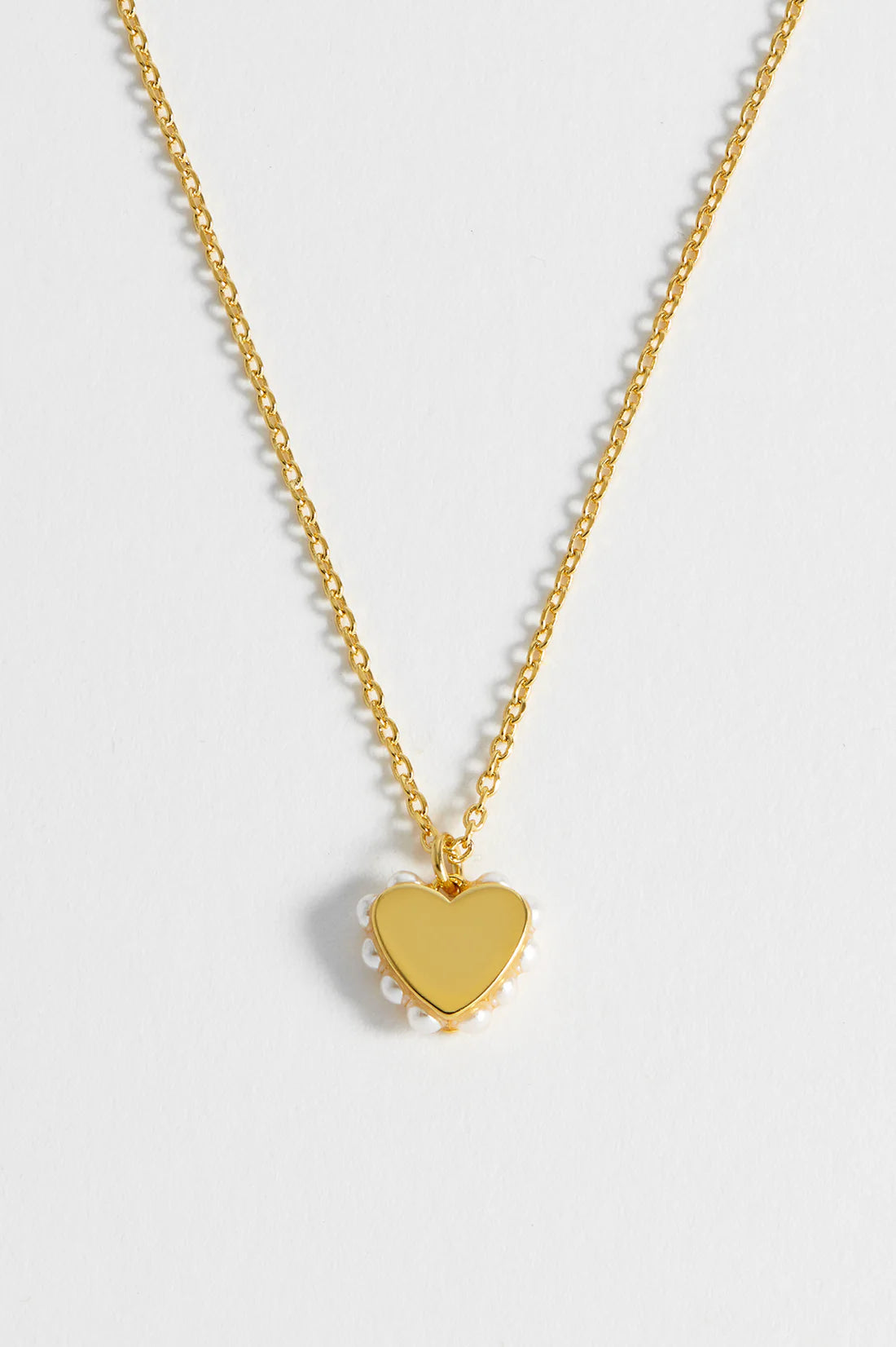 Heart with Side Pearl Necklace GP