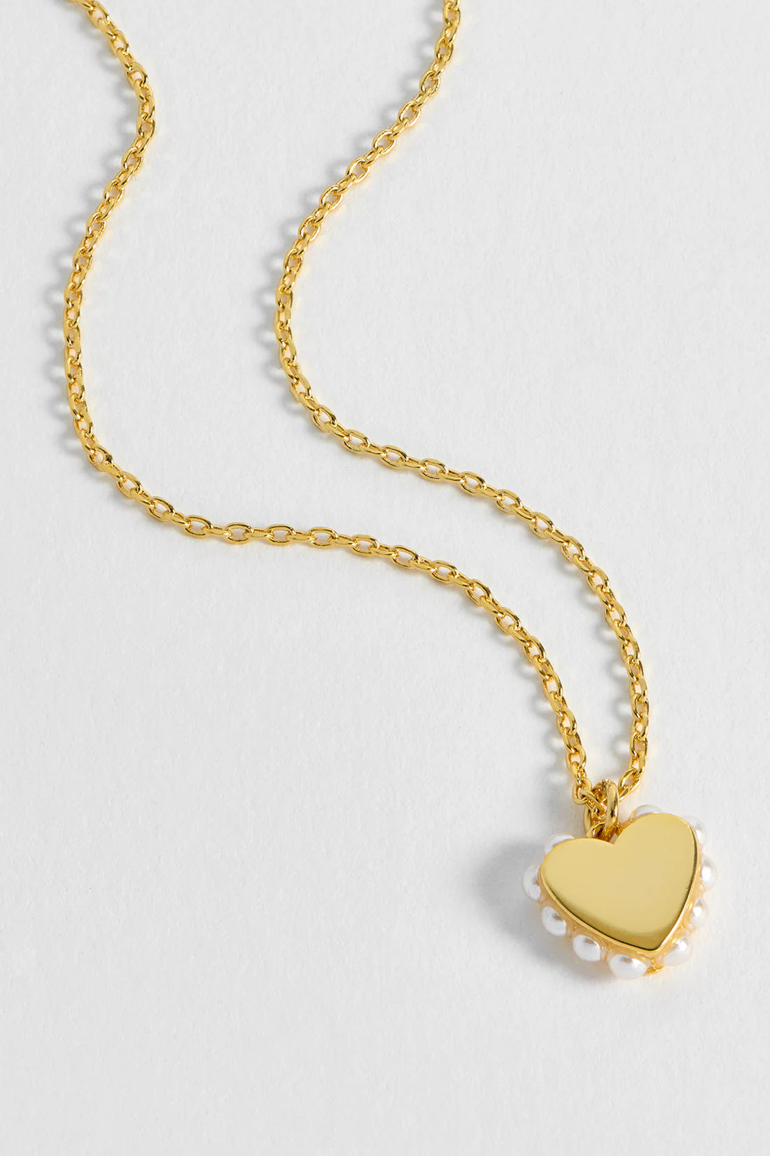 Heart with Side Pearl Necklace GP