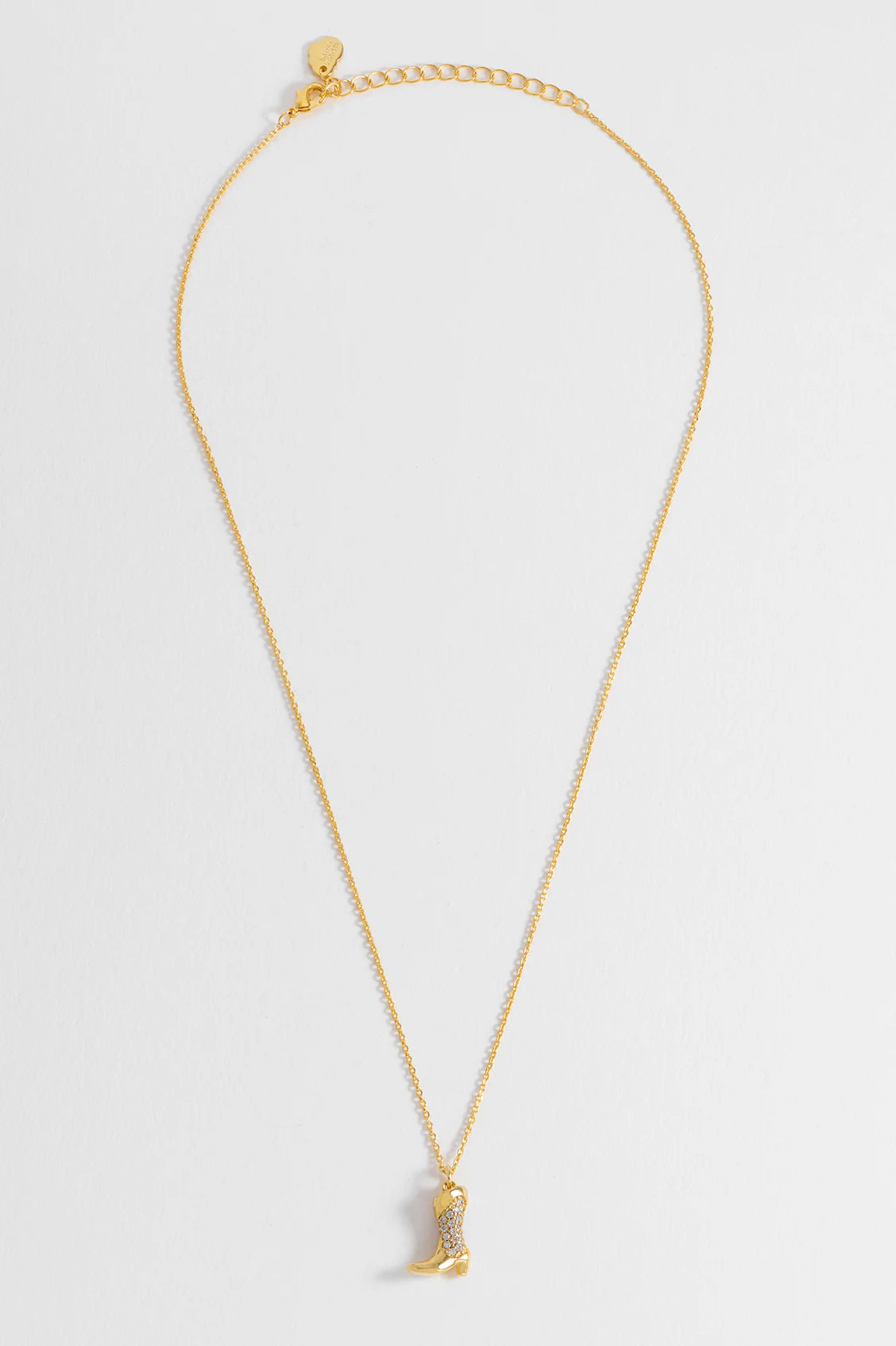 Estella Bartlett - Pave Cowboy Boot Necklace Gold Plated