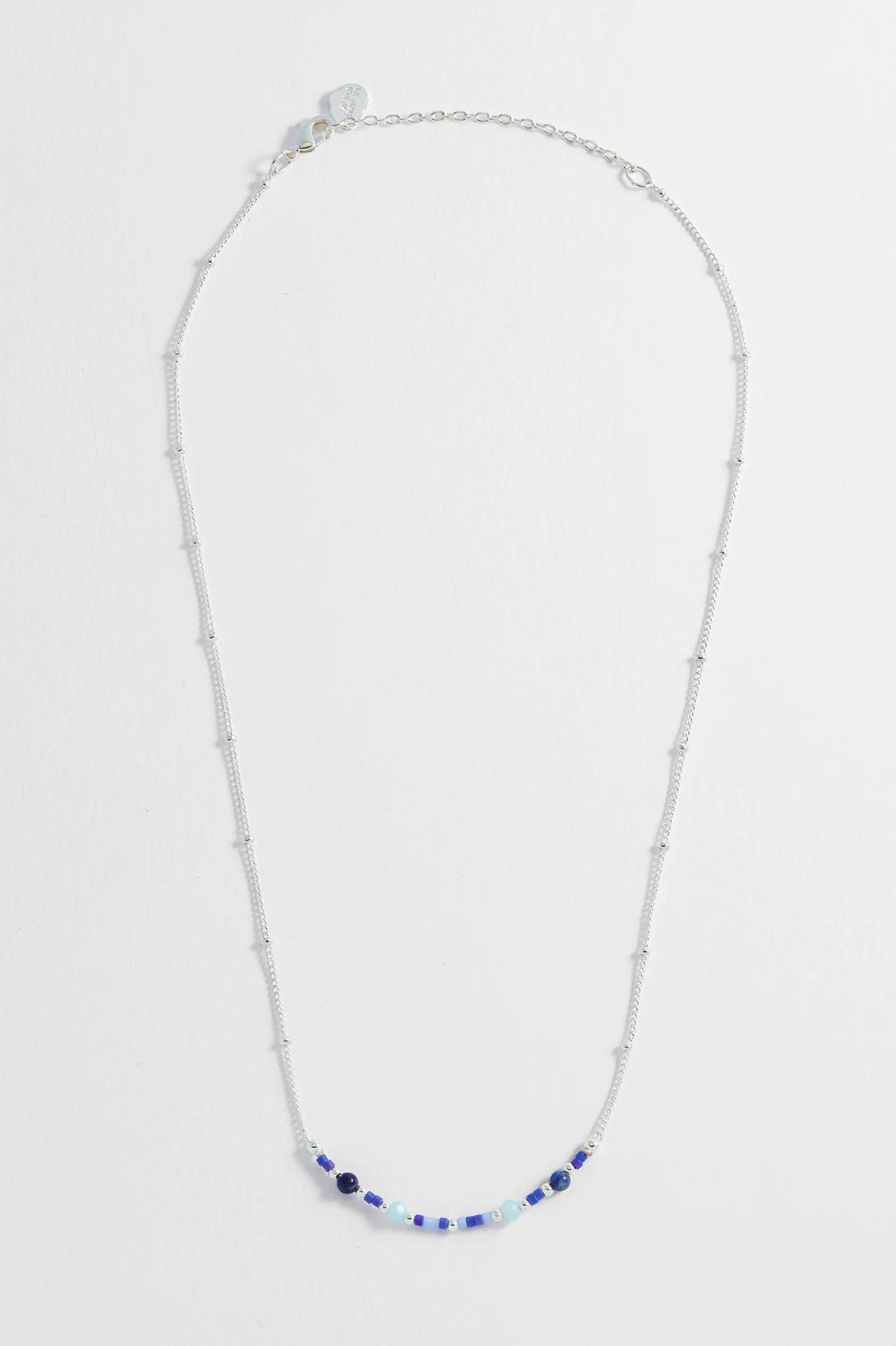 Estella Bartlett - Mini Blue Beaded Chain Necklace