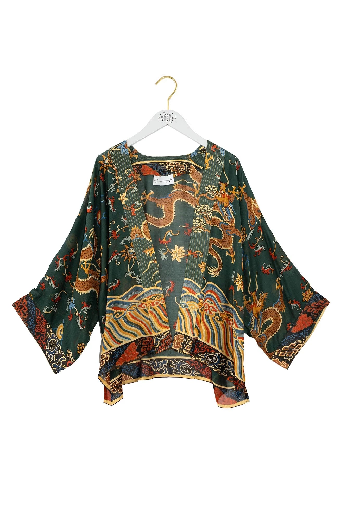 100 Stars Kimono -Dragon Green