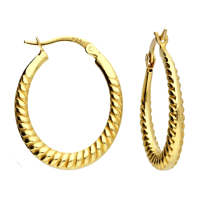 Oval Twist Hoop Earring