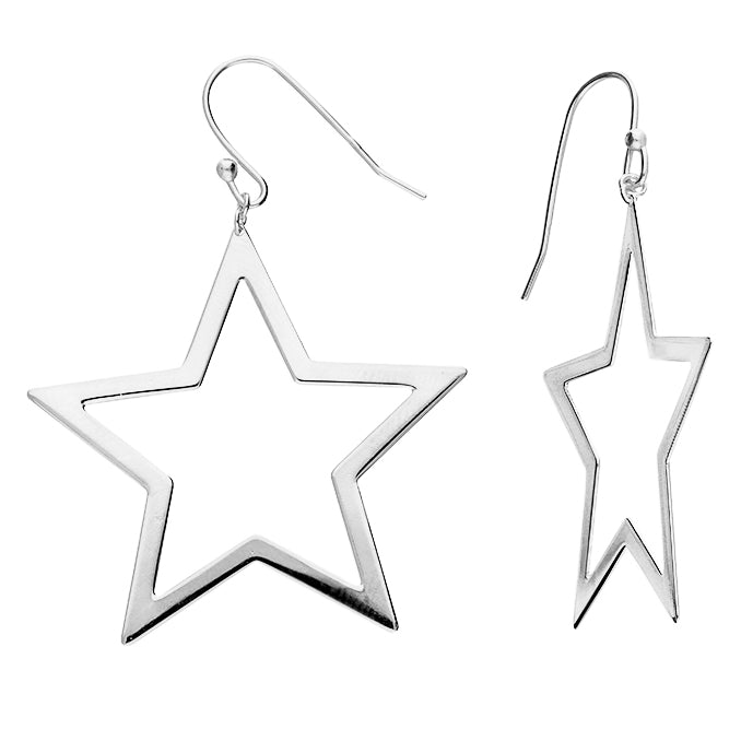 SS Large Open Star Earring