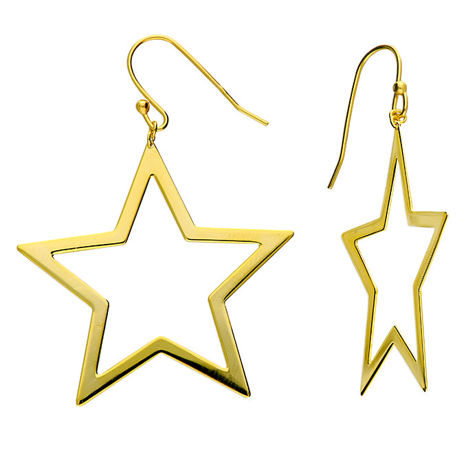 Large Open Star Earring GP