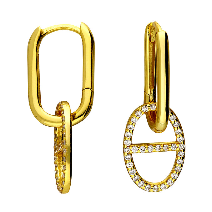 Gold U Shaped Hoop Earring